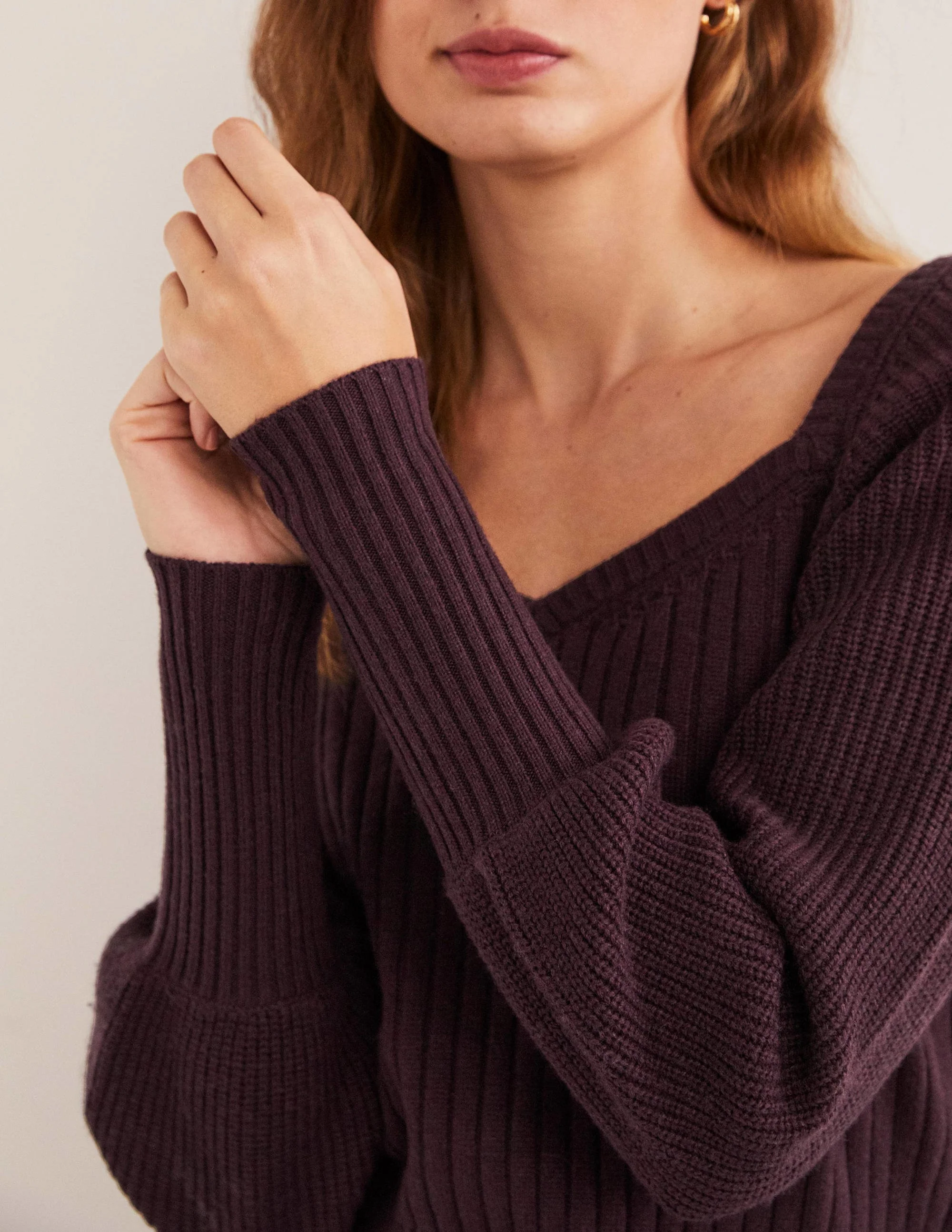 Sweetheart Blouson Sweater-Fig Purple - Image 2