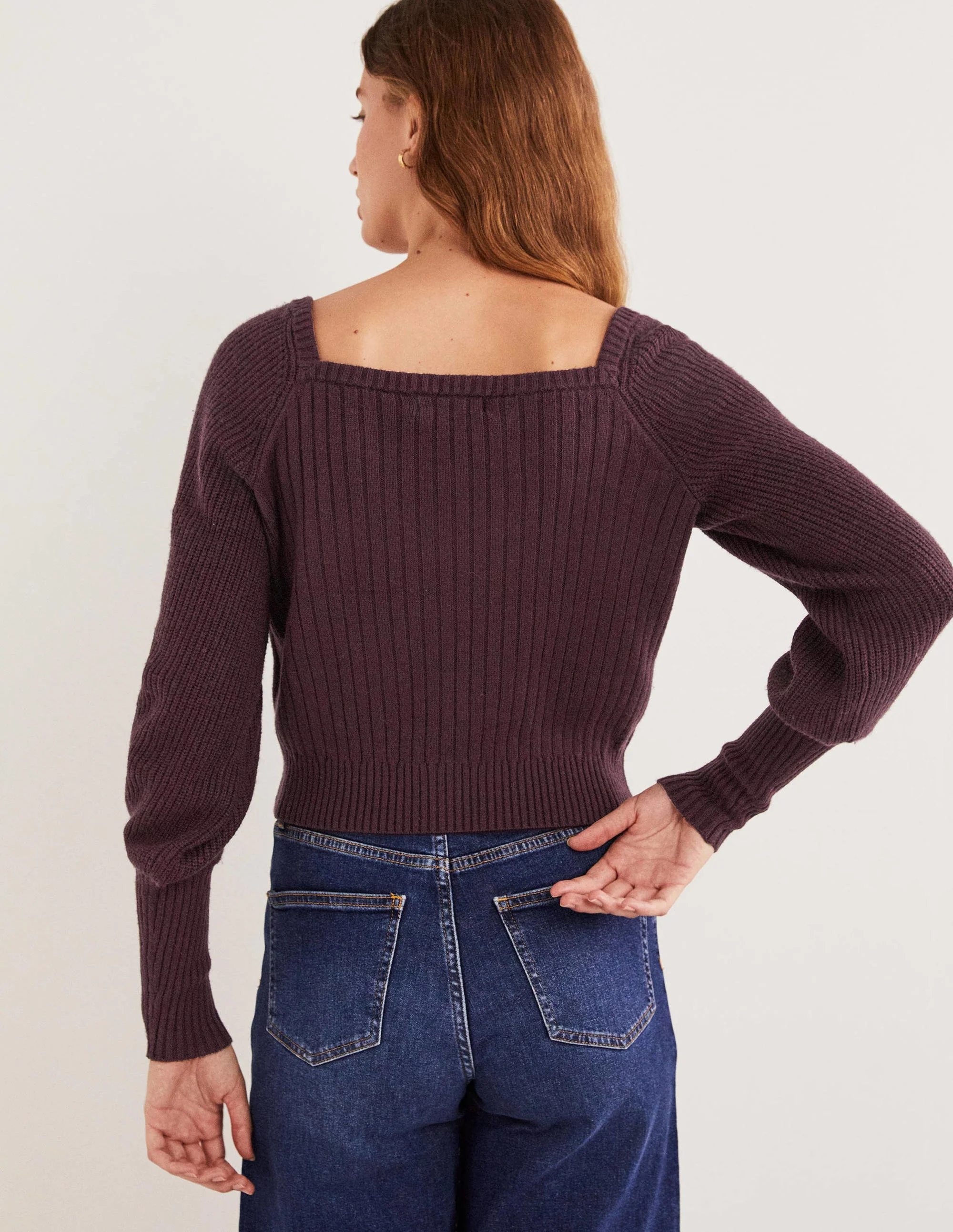 Sweetheart Blouson Sweater-Fig Purple - Image 3