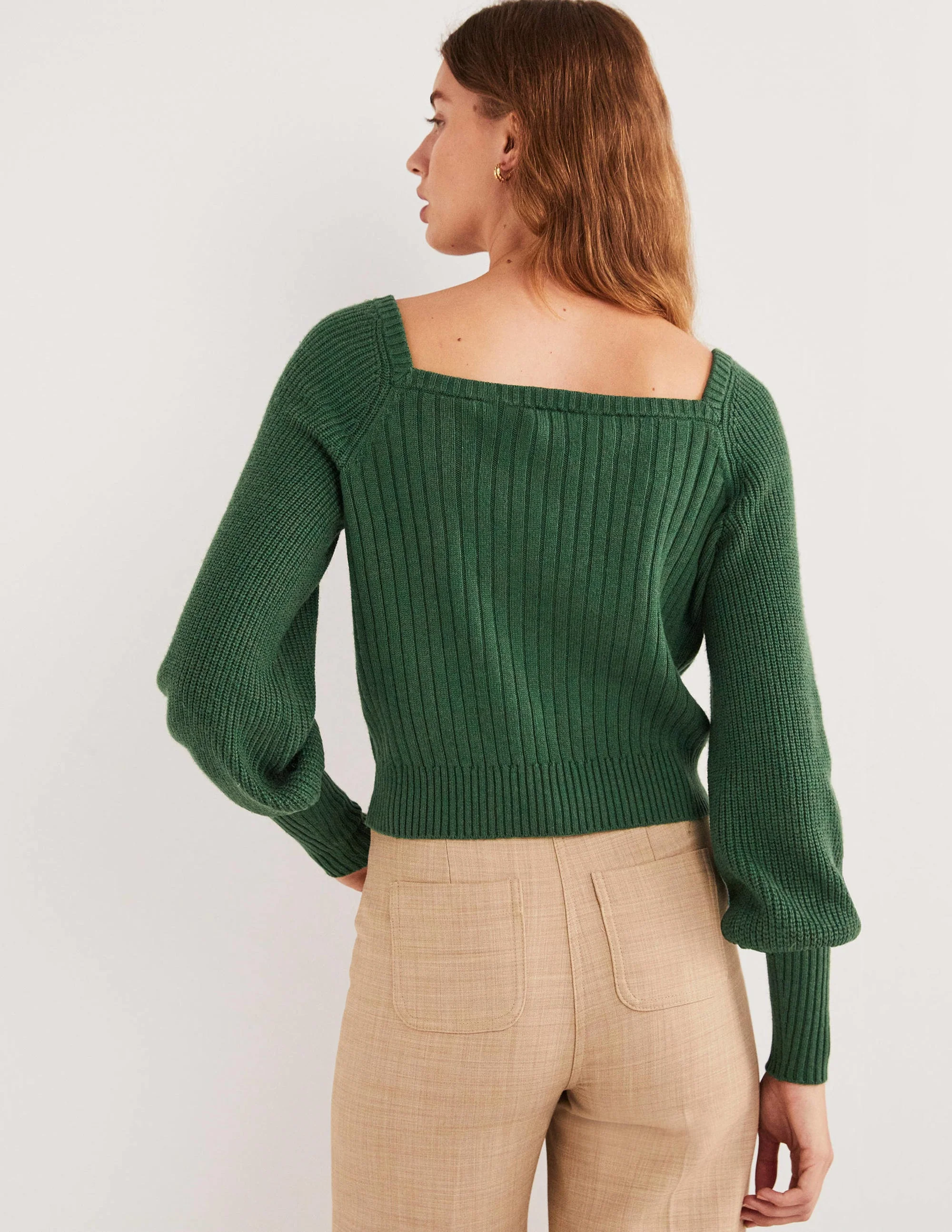Sweetheart Blouson Sweater-Hunter Green - Image 3