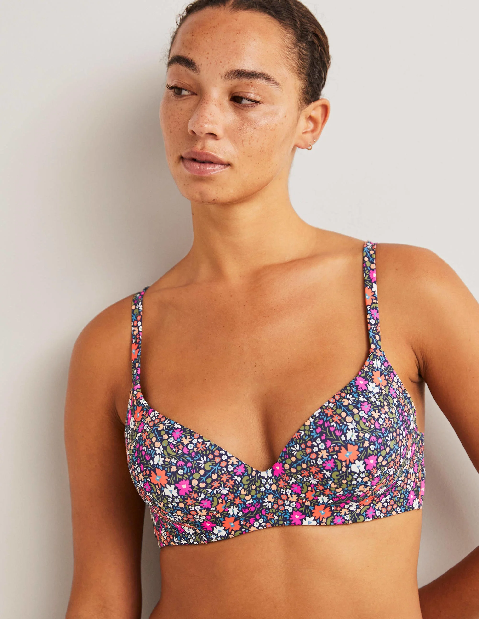 Sweetheart Cup Size Bikini Top-French Navy, Abstract Ditsy - Image 4