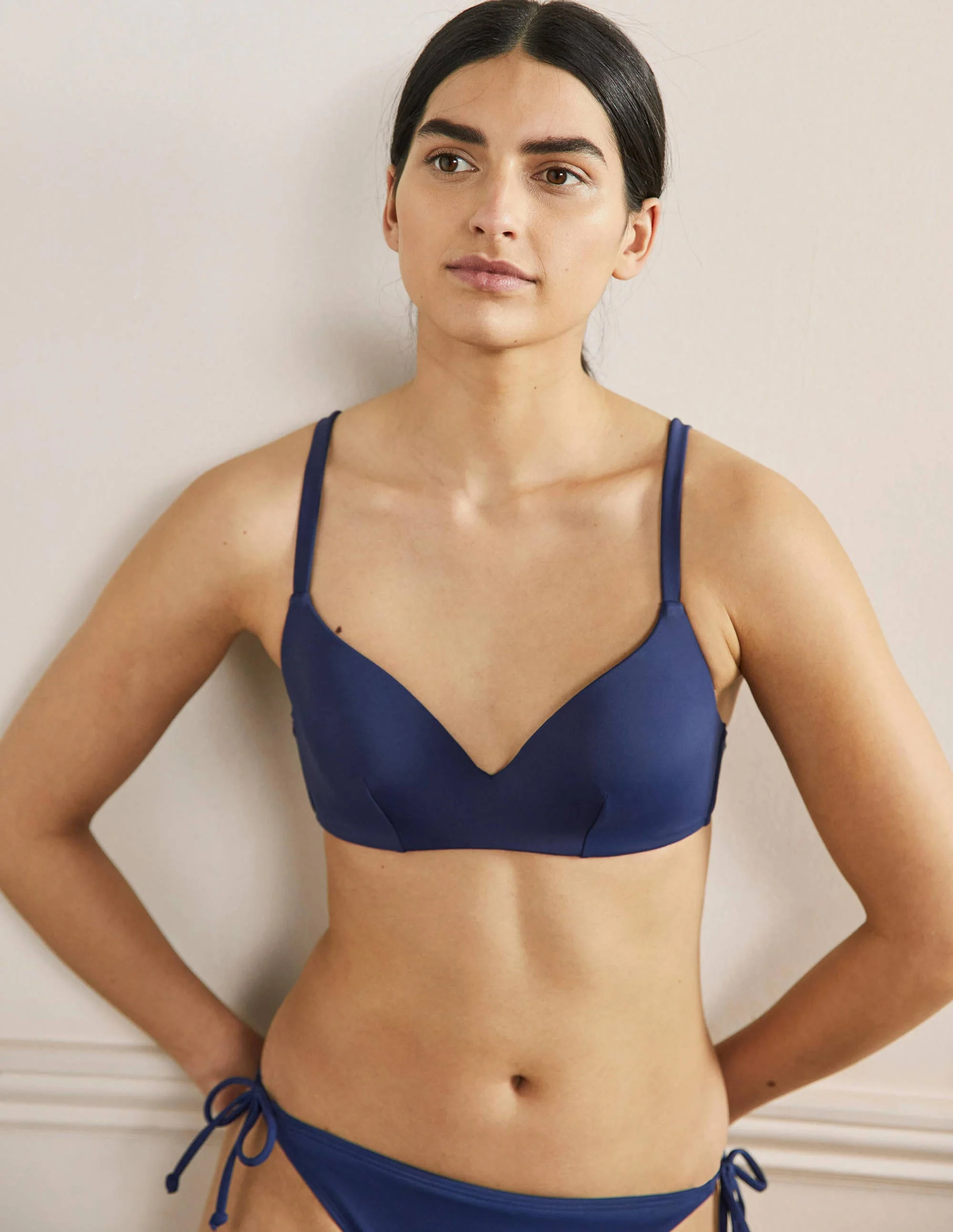 Sweetheart Cup Size Bikini Top-French Navy
