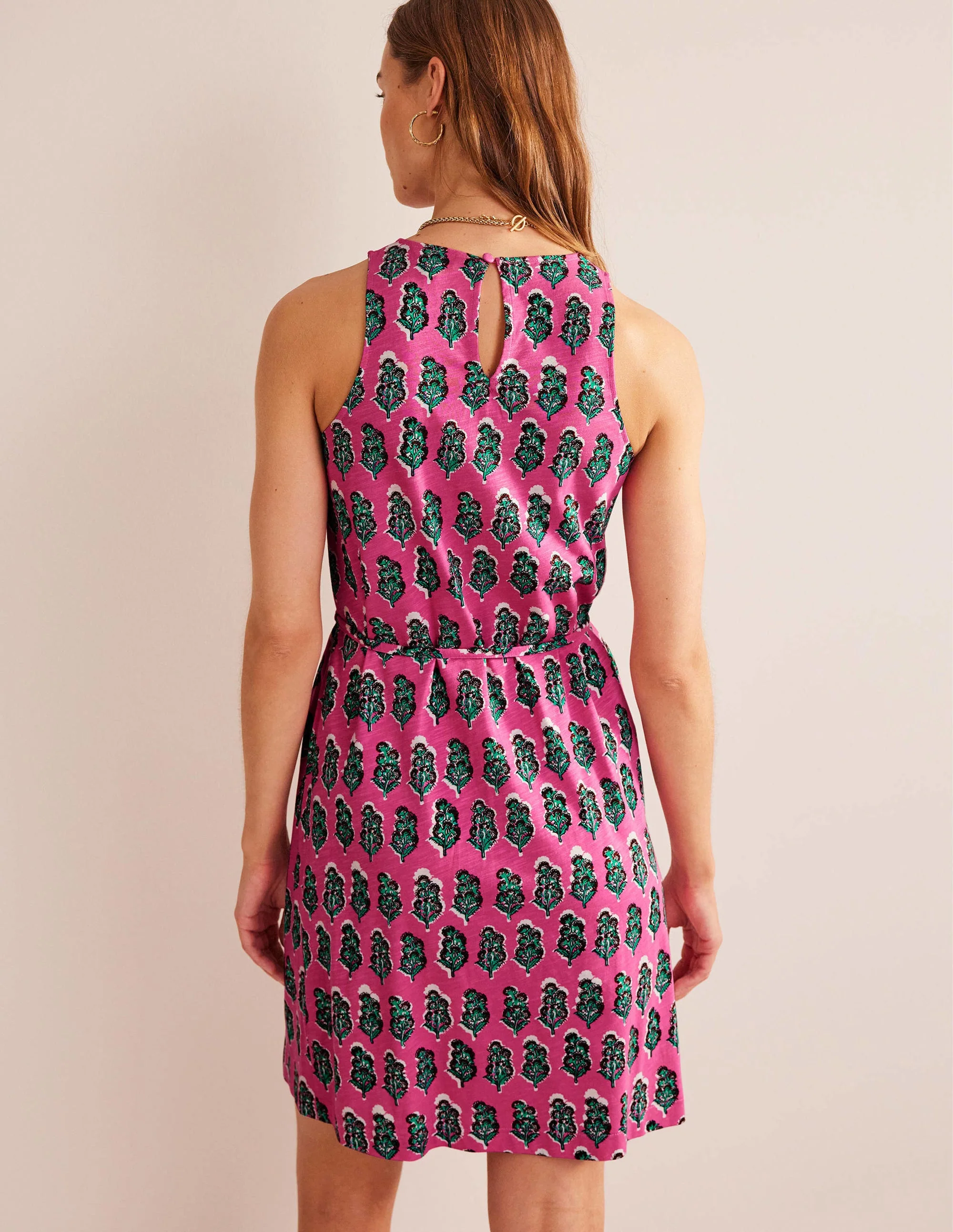 Swing Jersey Dress-Festival Pink, Artisan Bloom - Image 3