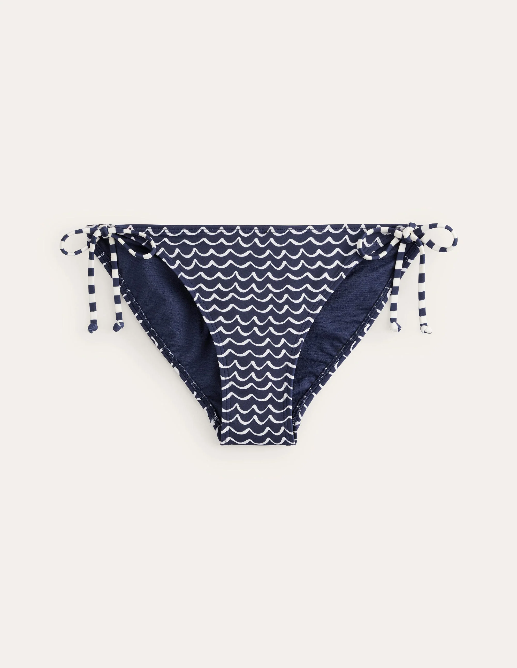 Symi String Bikini Bottoms-French Navy, Seagull - Image 5