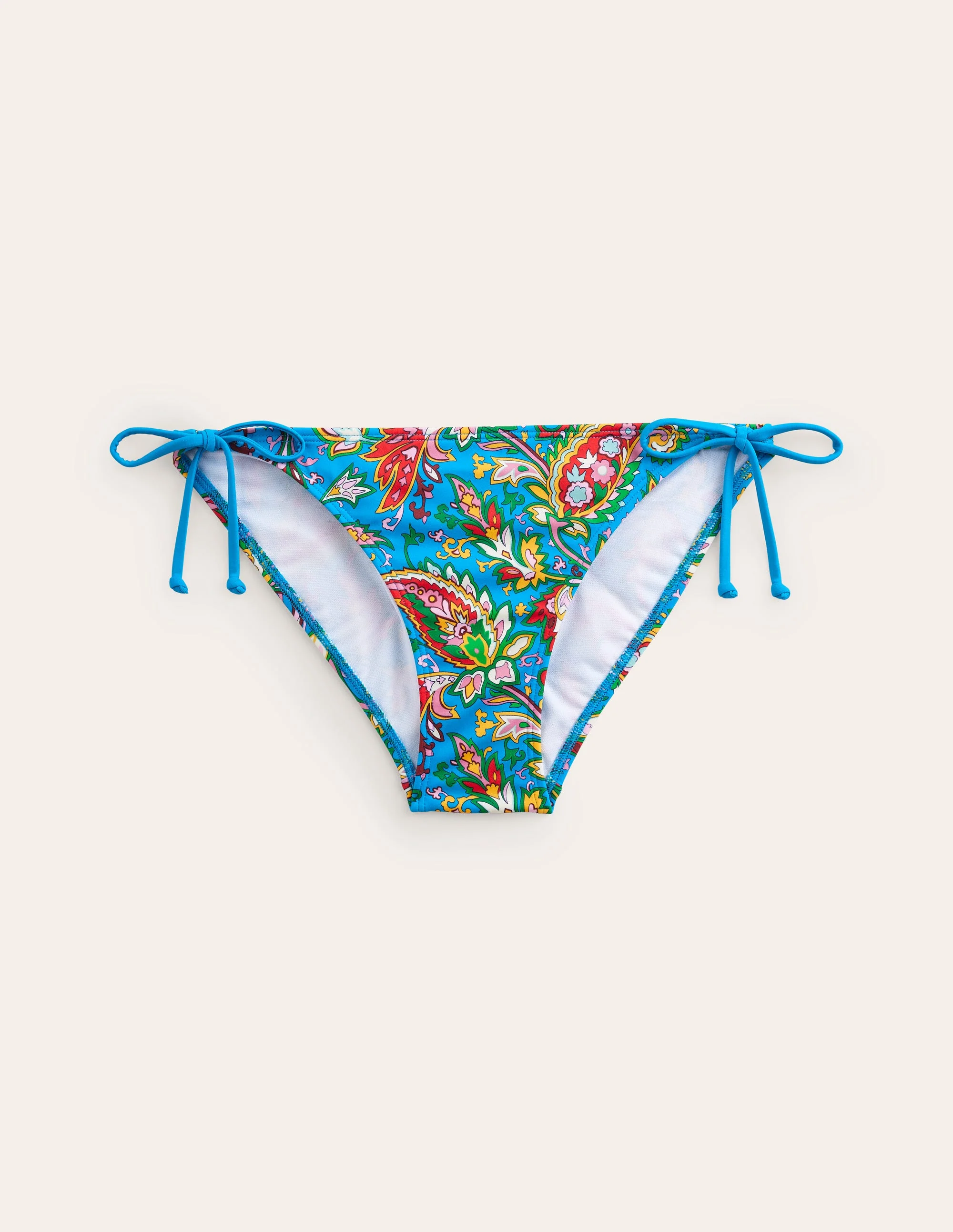 Symi String Bikini Bottoms-Vivid Blue, Paisley Azure - Image 6