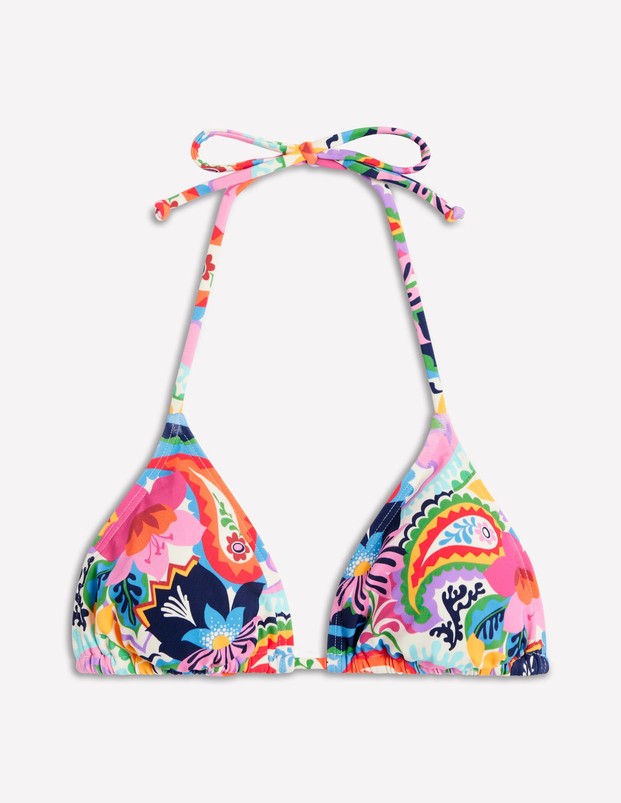 Symi String Bikini Top-Ivory, Botanical Paisley - Image 5