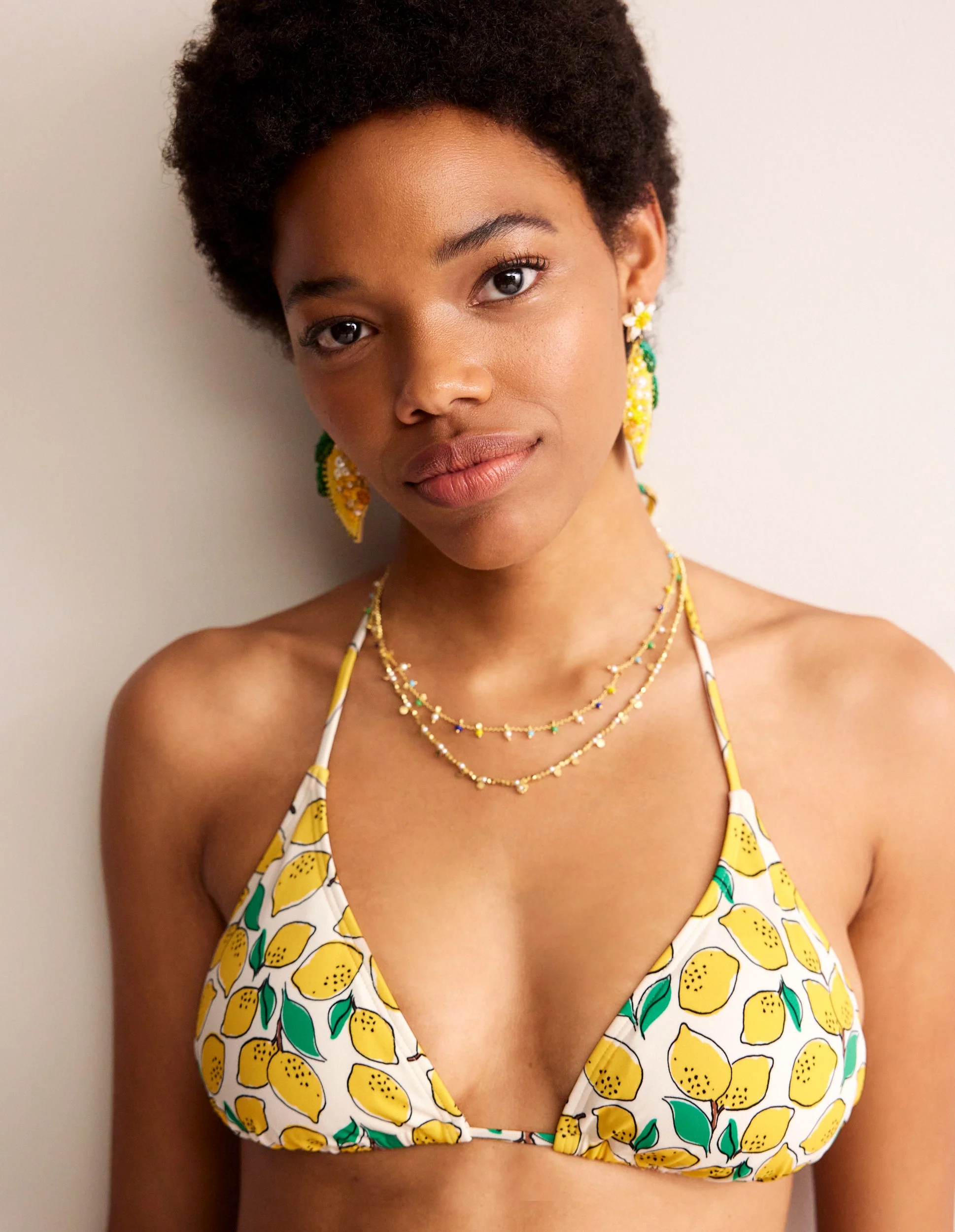 Symi String Bikini Top-Ivory, Lemons - Image 2
