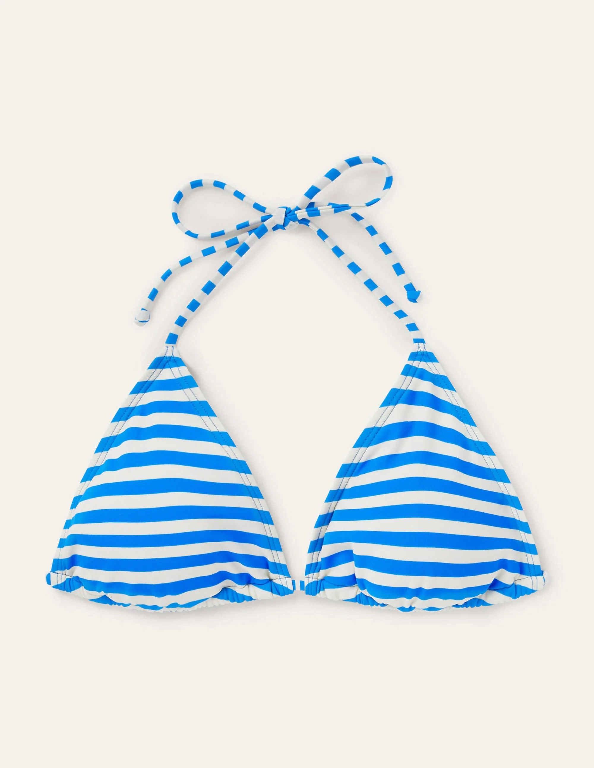 Symi String Bikini Top-New Blue China, Ivory Stripe - Image 5