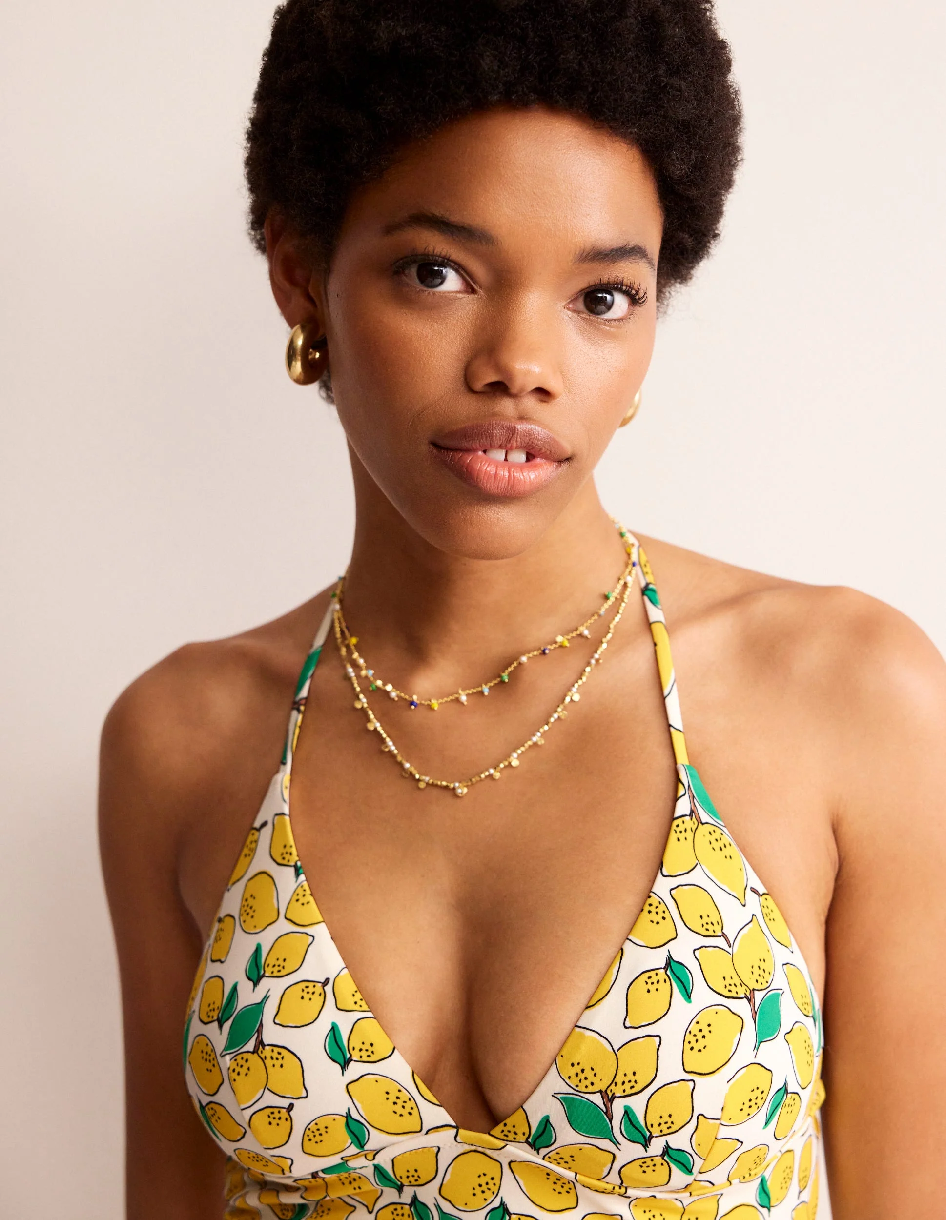 Symi String Swimsuit-Ivory, Lemons - Image 2