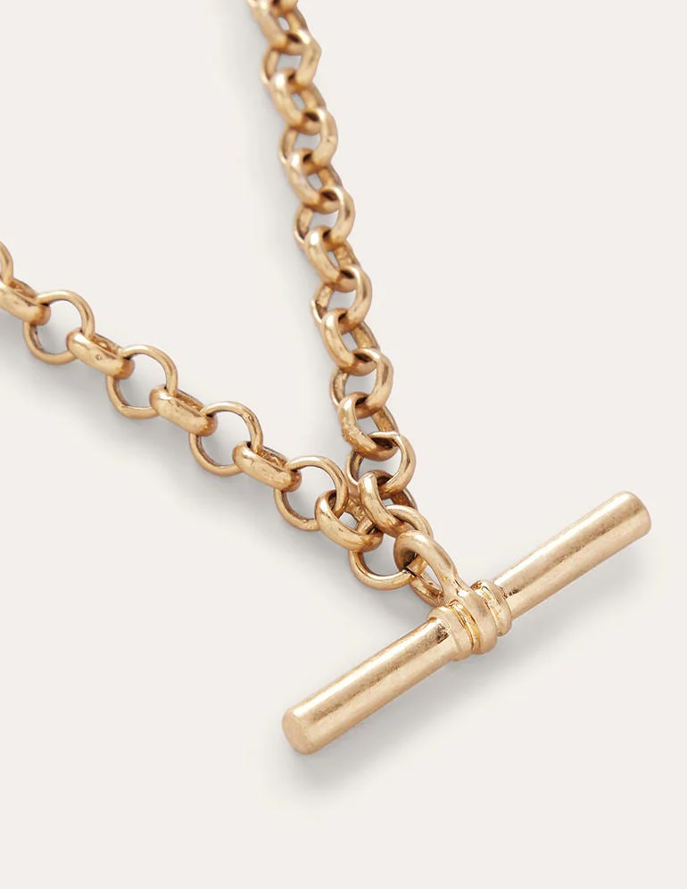T-bar Chain Necklace-Gold Colour - Image 4