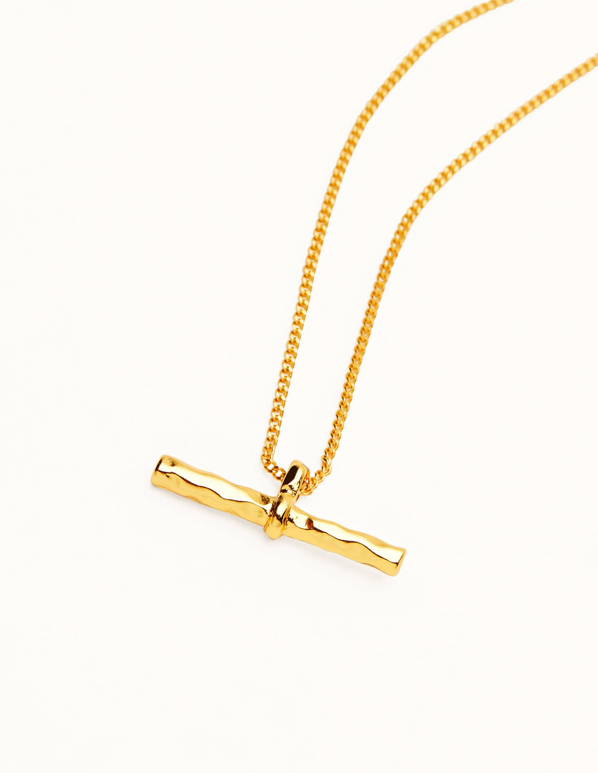 T-Bar Necklace-Gold Metallic - Image 3