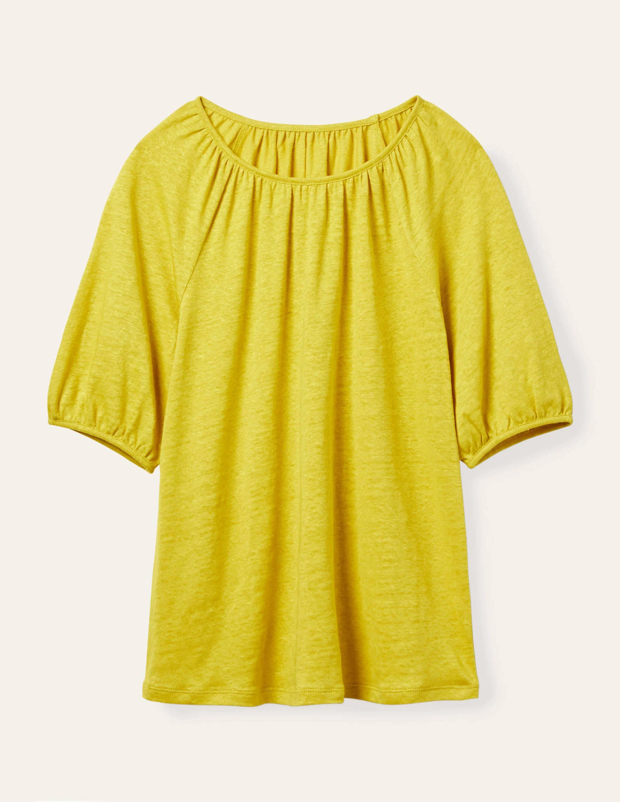 Tabitha Linen Jersey Top-Chartreuse - Image 5
