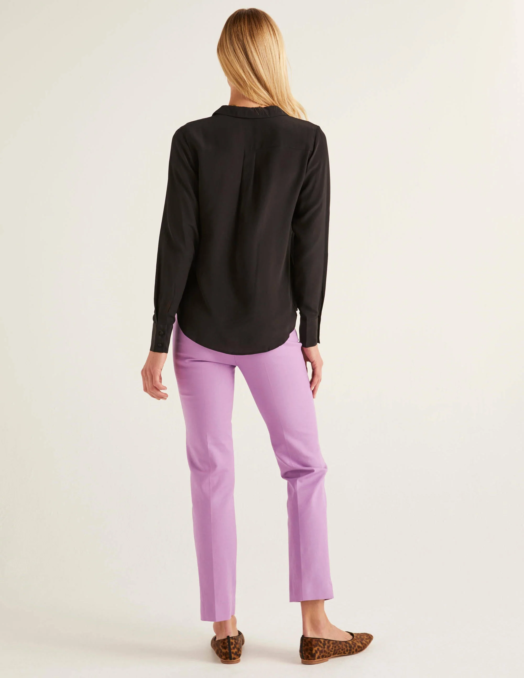 Tabitha Silk Shirt-Black - Image 3