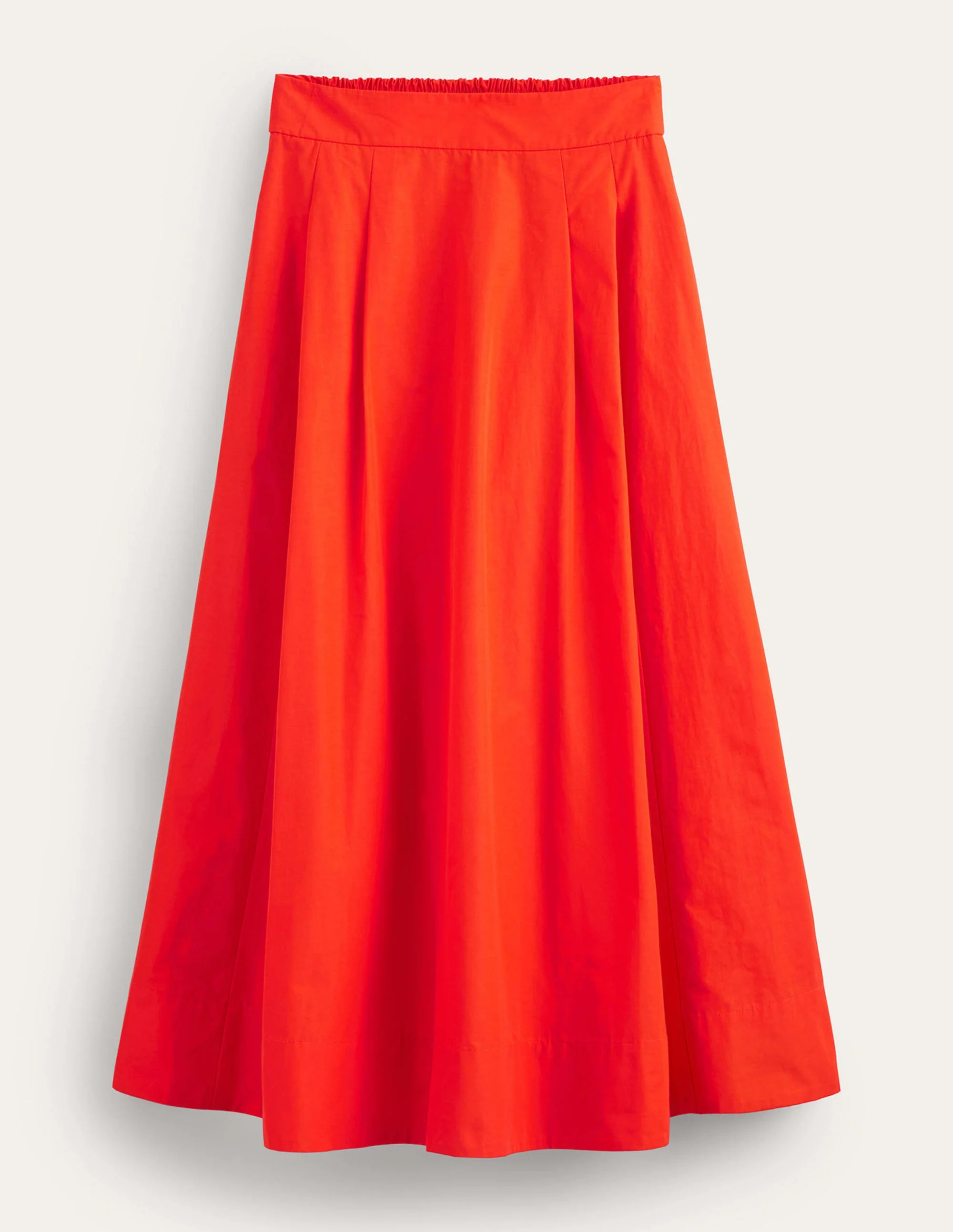Taffeta Pull-on Midi Skirt-Red - Image 6