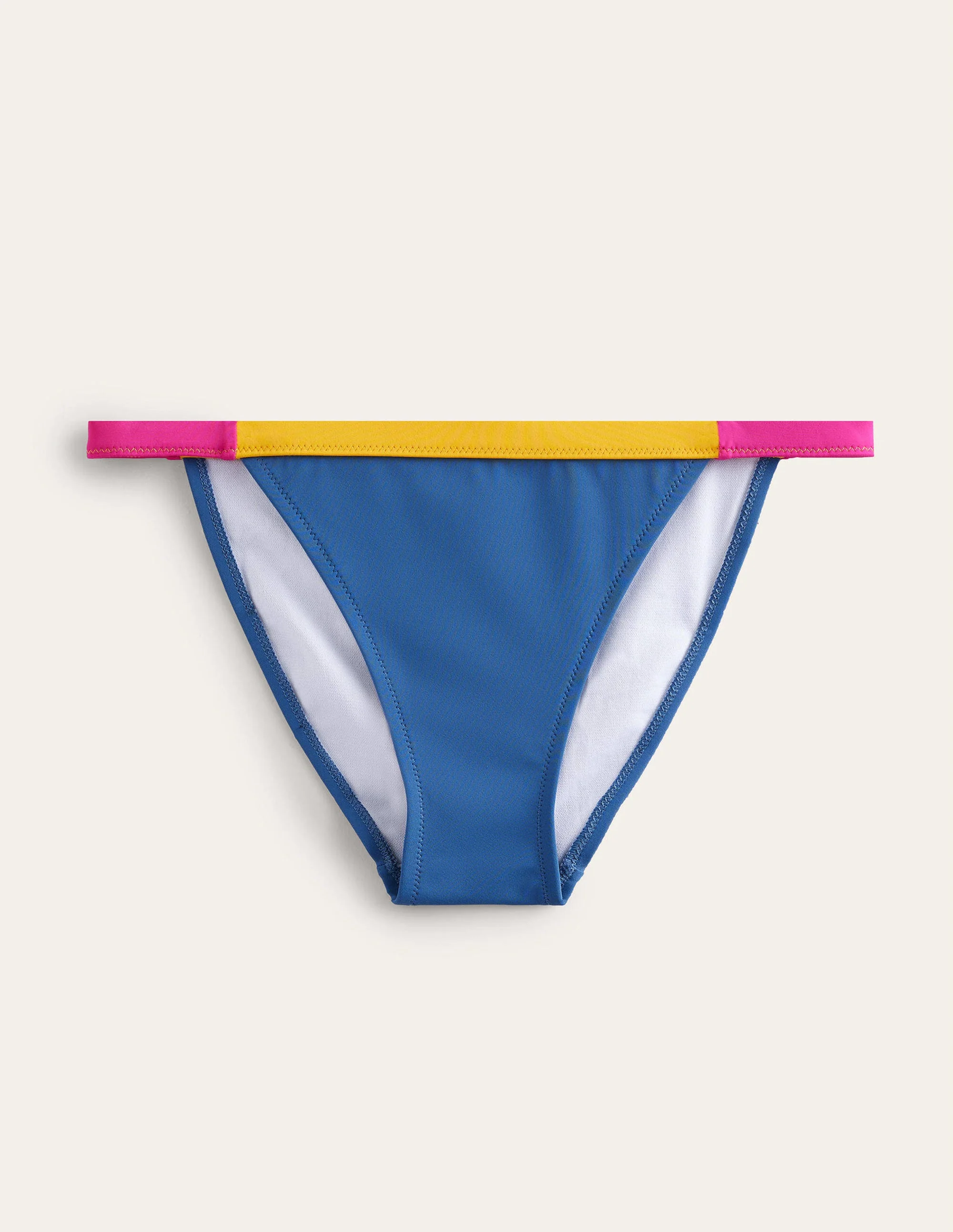 Tanga Bikini Bottoms-Blue, Yellow Colourblock - Image 5