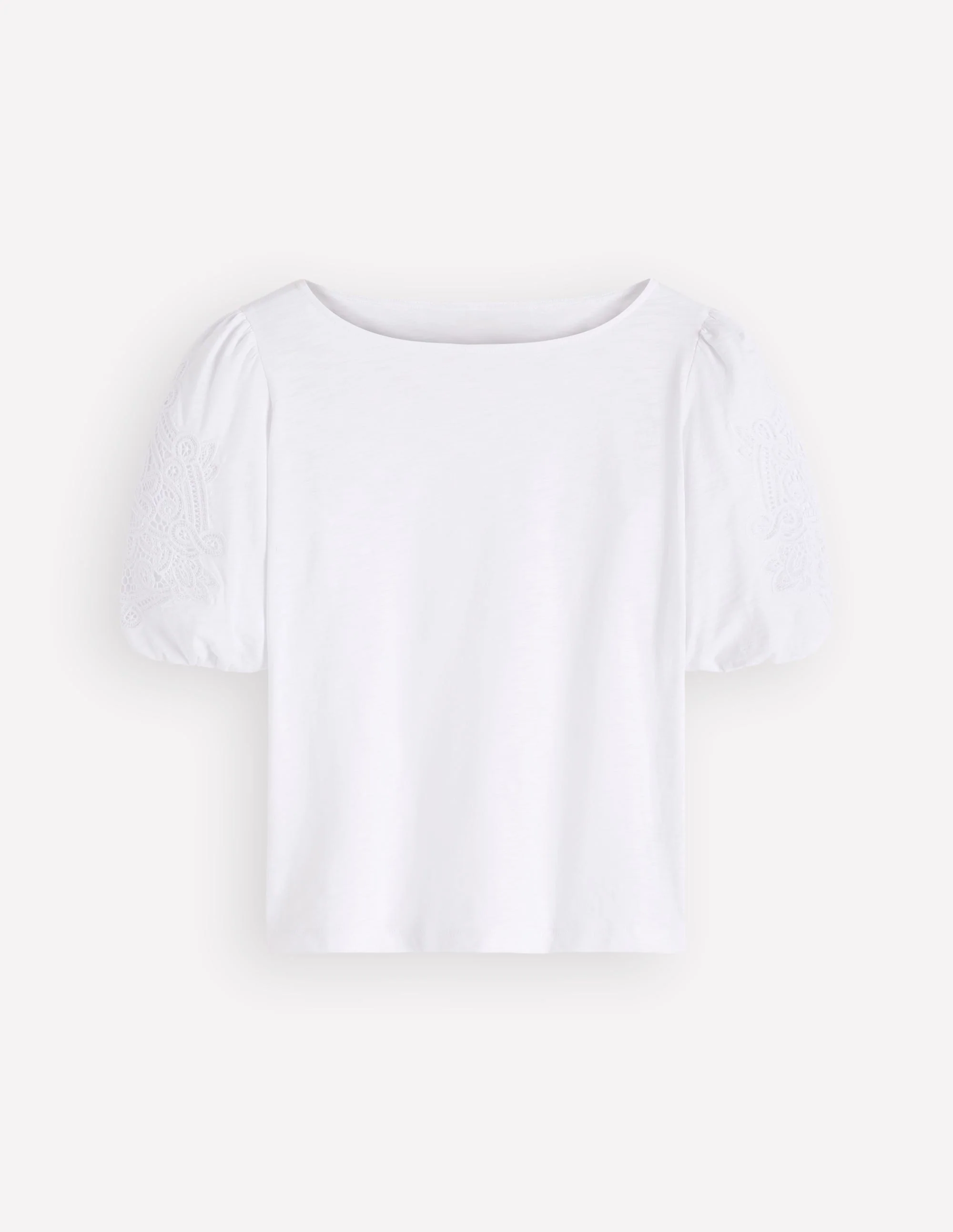Tape Lace T-shirt-White - Image 4