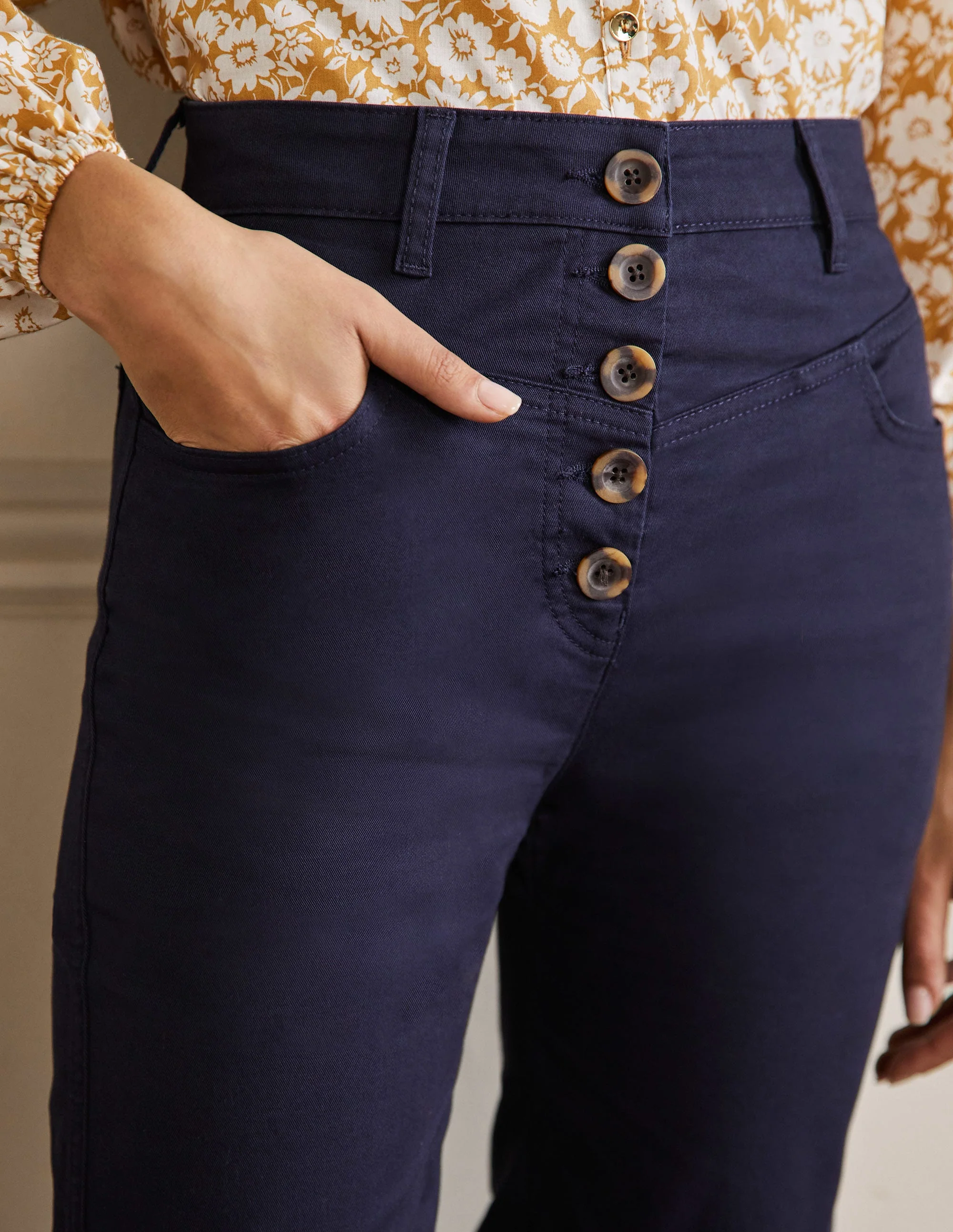 Tapered Chino Pants-Navy - Image 2