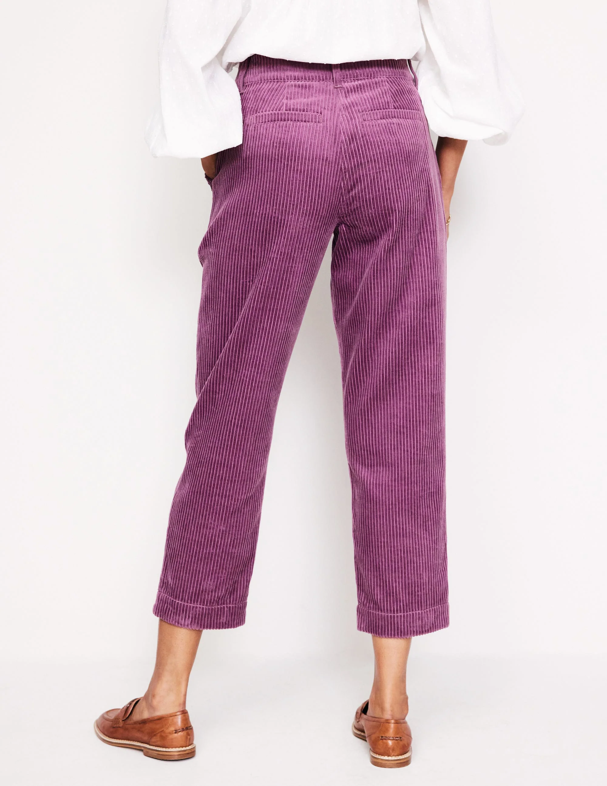 Tapered Cord Cargo Pants-Purple Thistle - Image 3