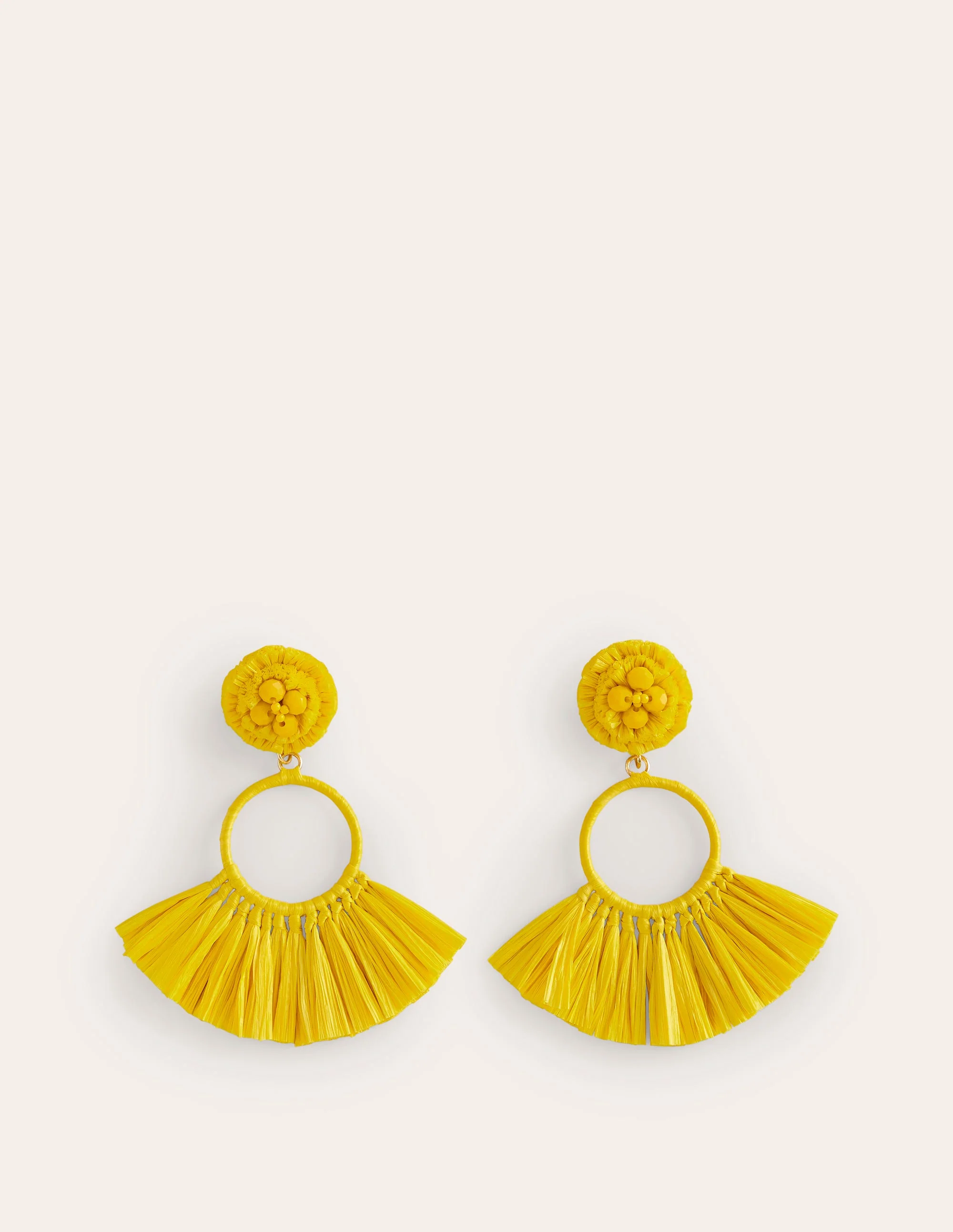 Tassel Ring Earrings-Warm Sunshine Yellow