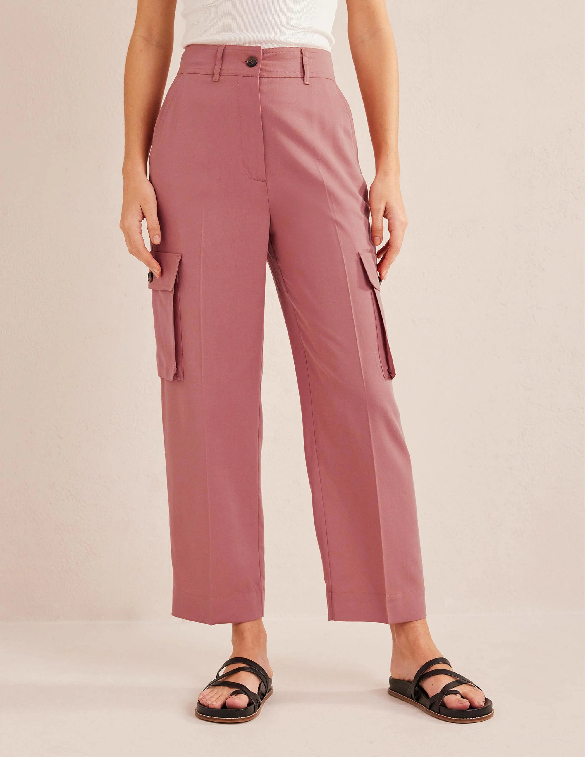 Tencel Cargo Pants-Dusty Rose - Image 4
