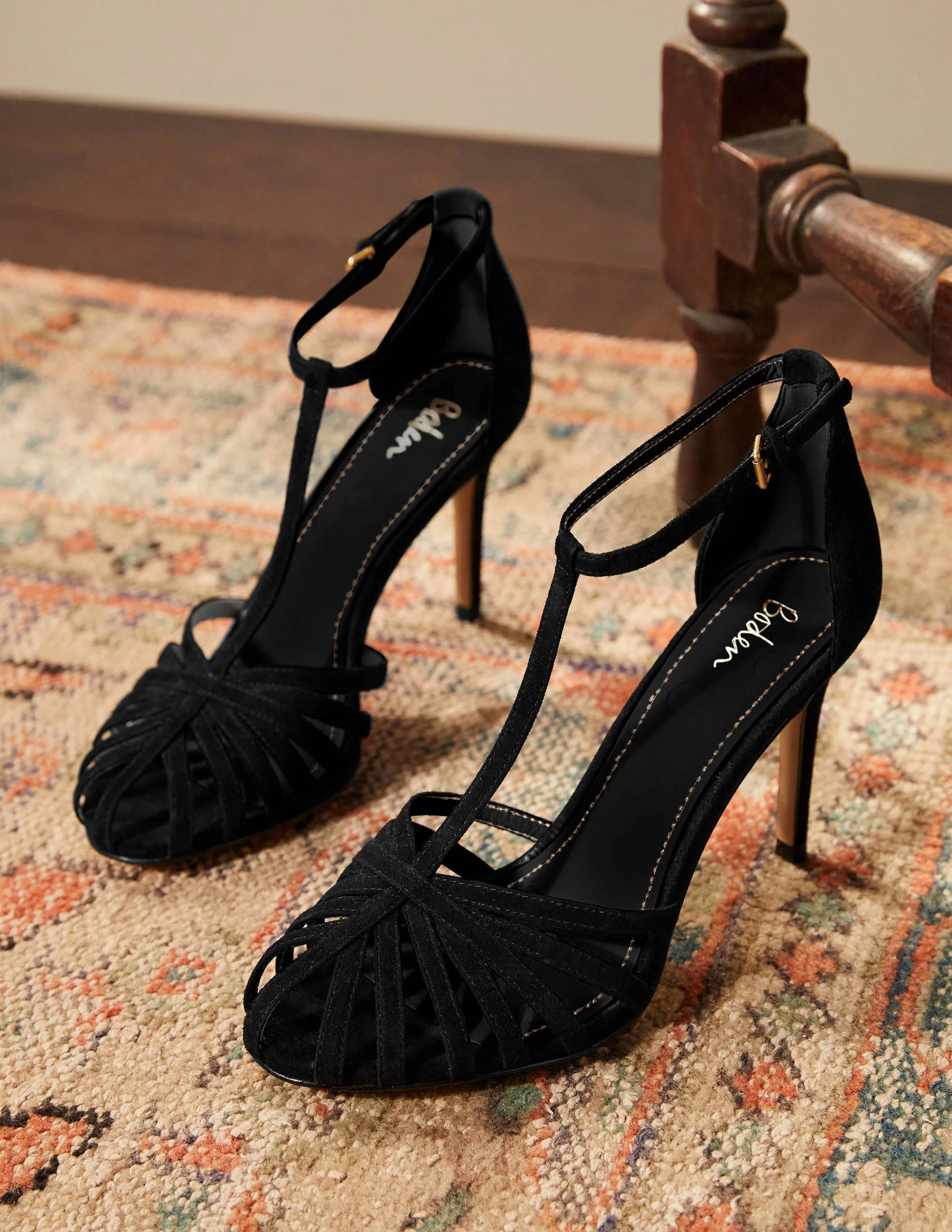 Tess Cage Heel Sandals-Black - Image 4