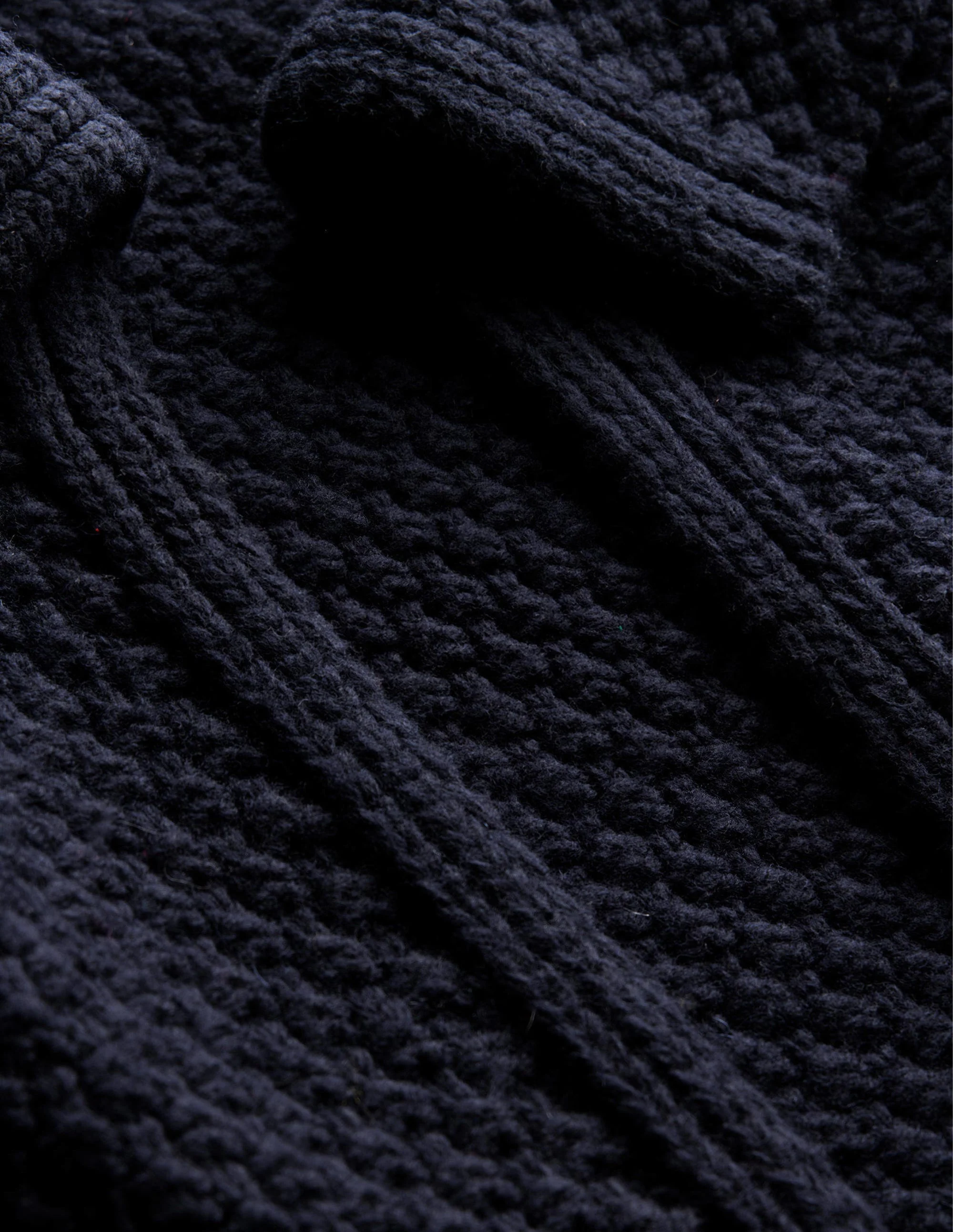 Textured Chunky Wool Coatigan-Navy - Image 6