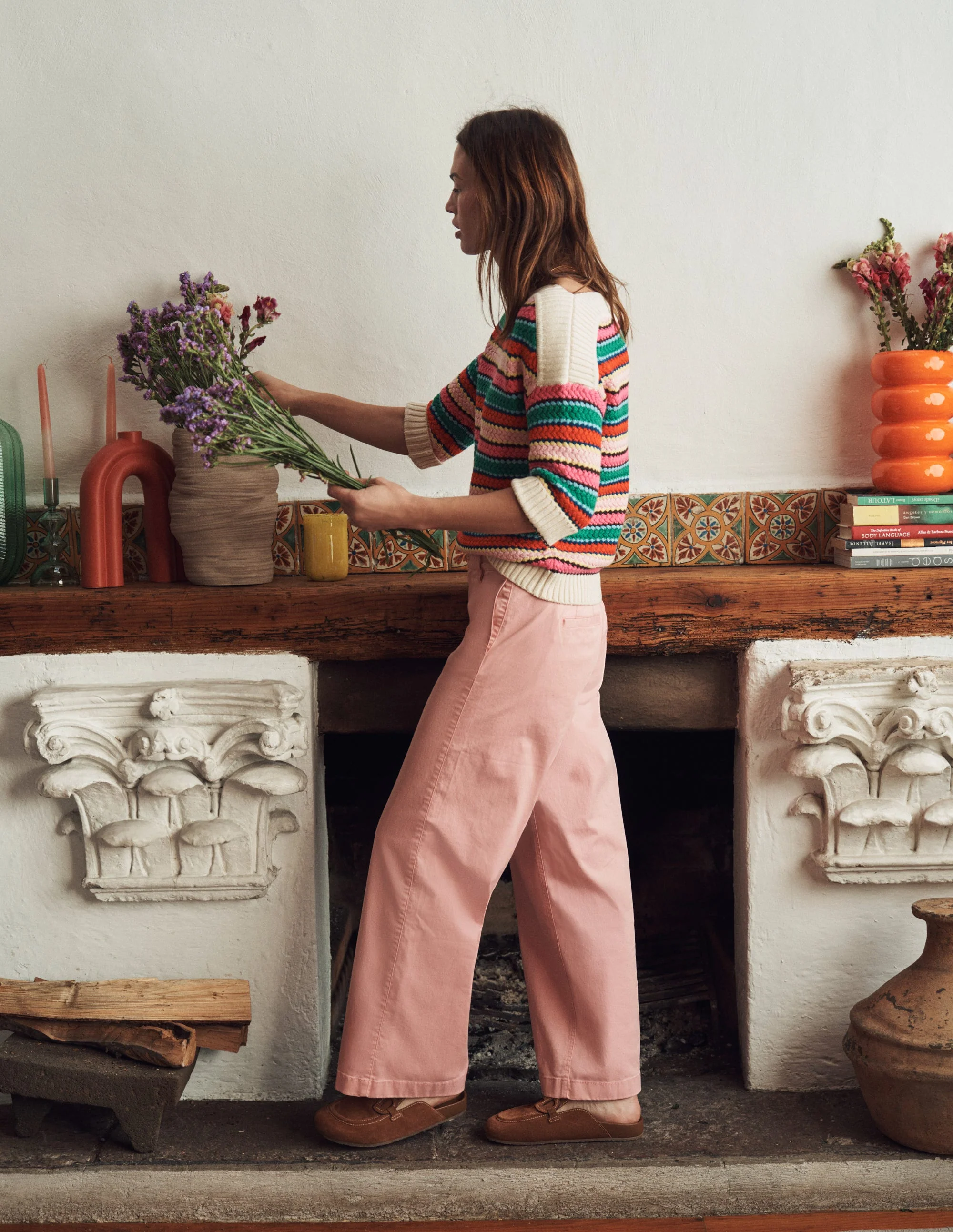 Textured Cotton Stripe Sweater-Multi Textured Stripe - Image 5