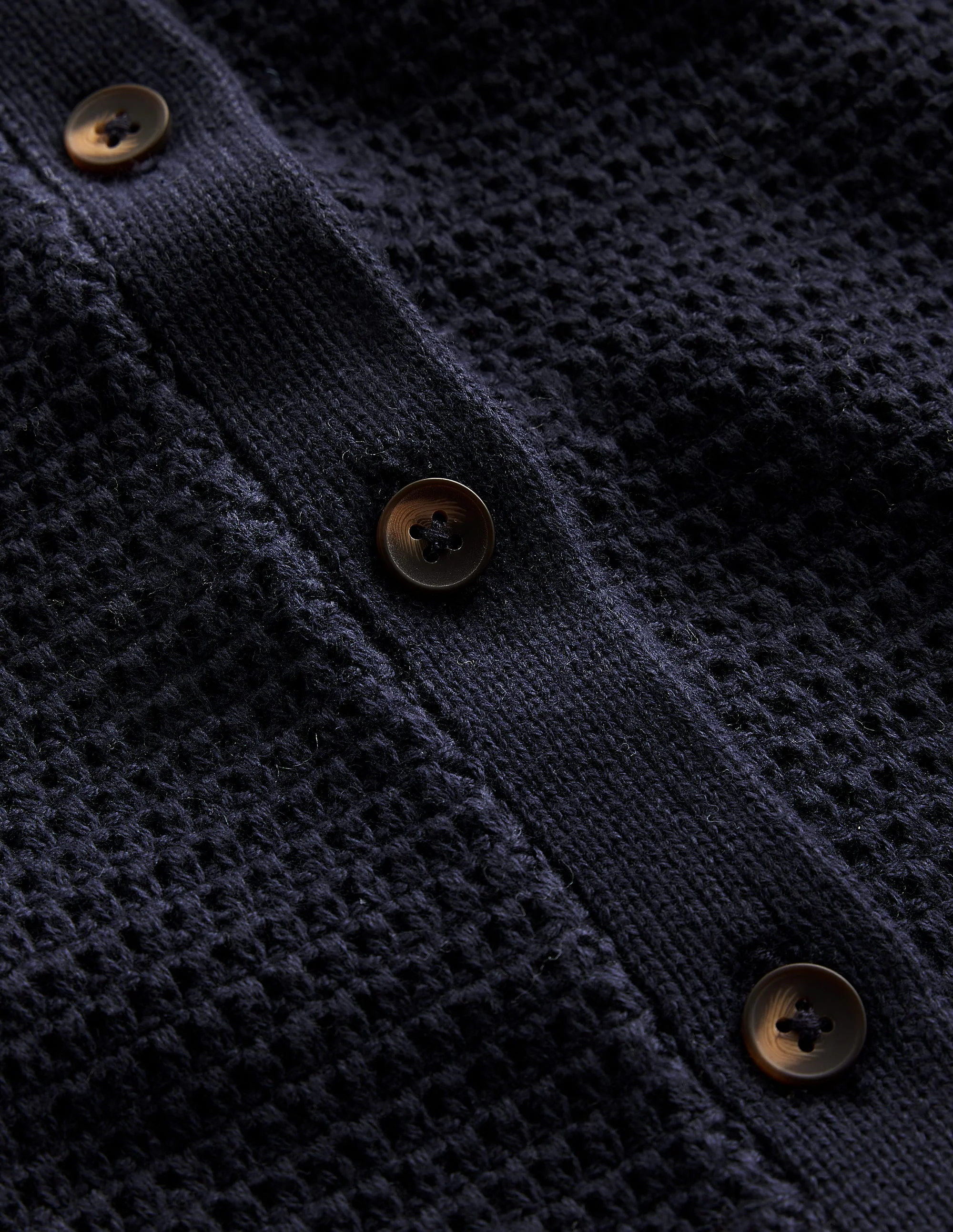 Textured Scallop Cardigan-Navy - Image 6