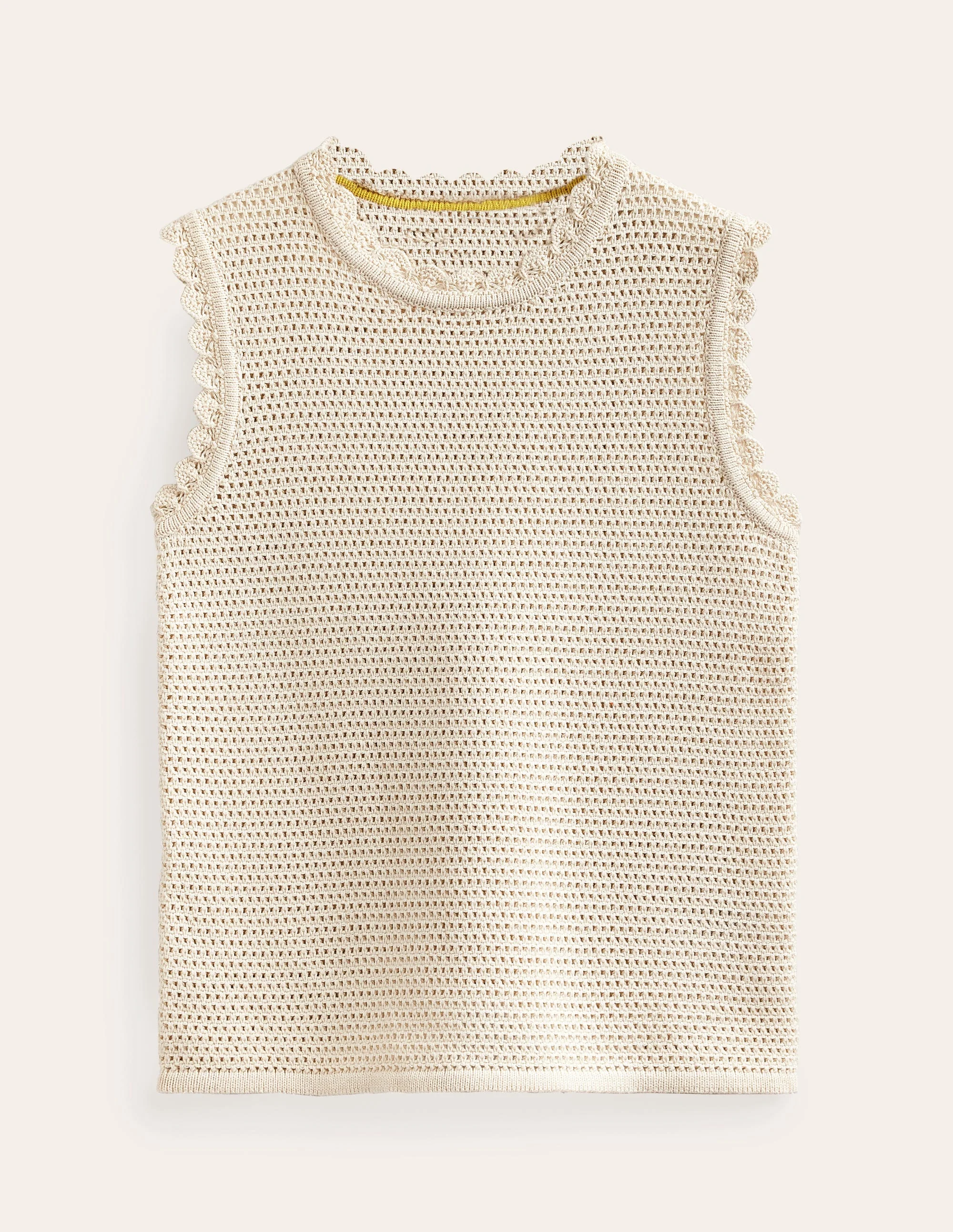 Textured Scallop Vest-Warm Ivory - Image 5