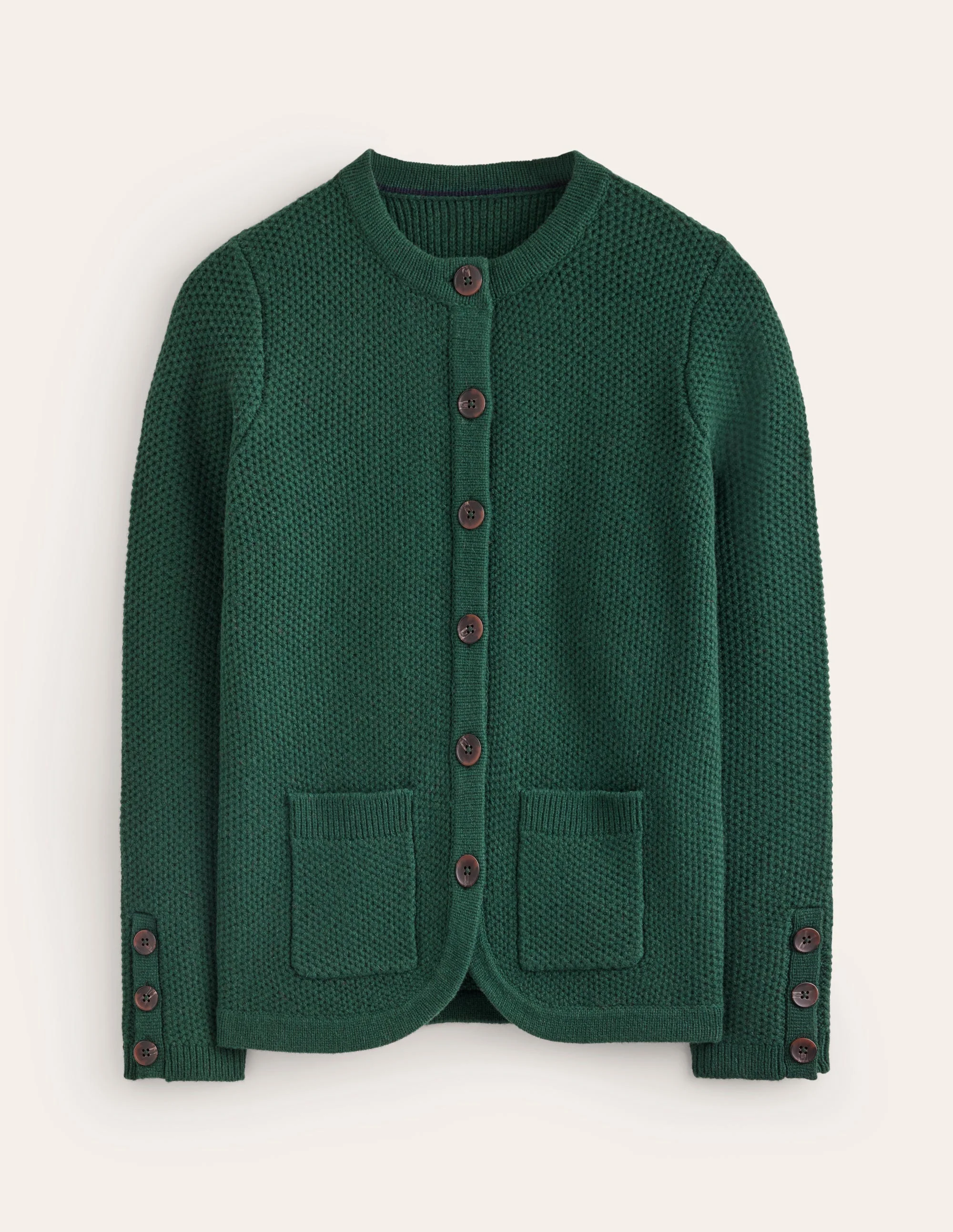 Textured Stitch Cardigan-Dark Cedar Green - Image 5