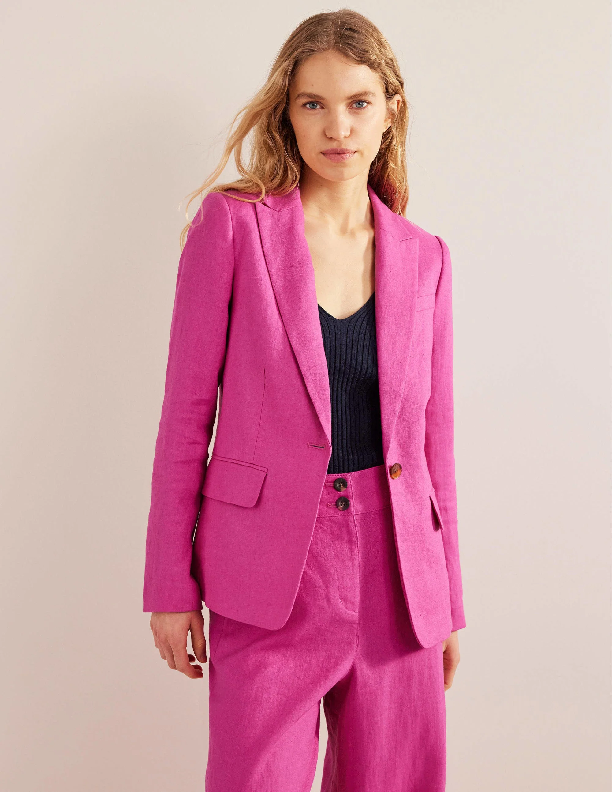 The Cambridge Linen Blazer-Rose Violet - Image 5