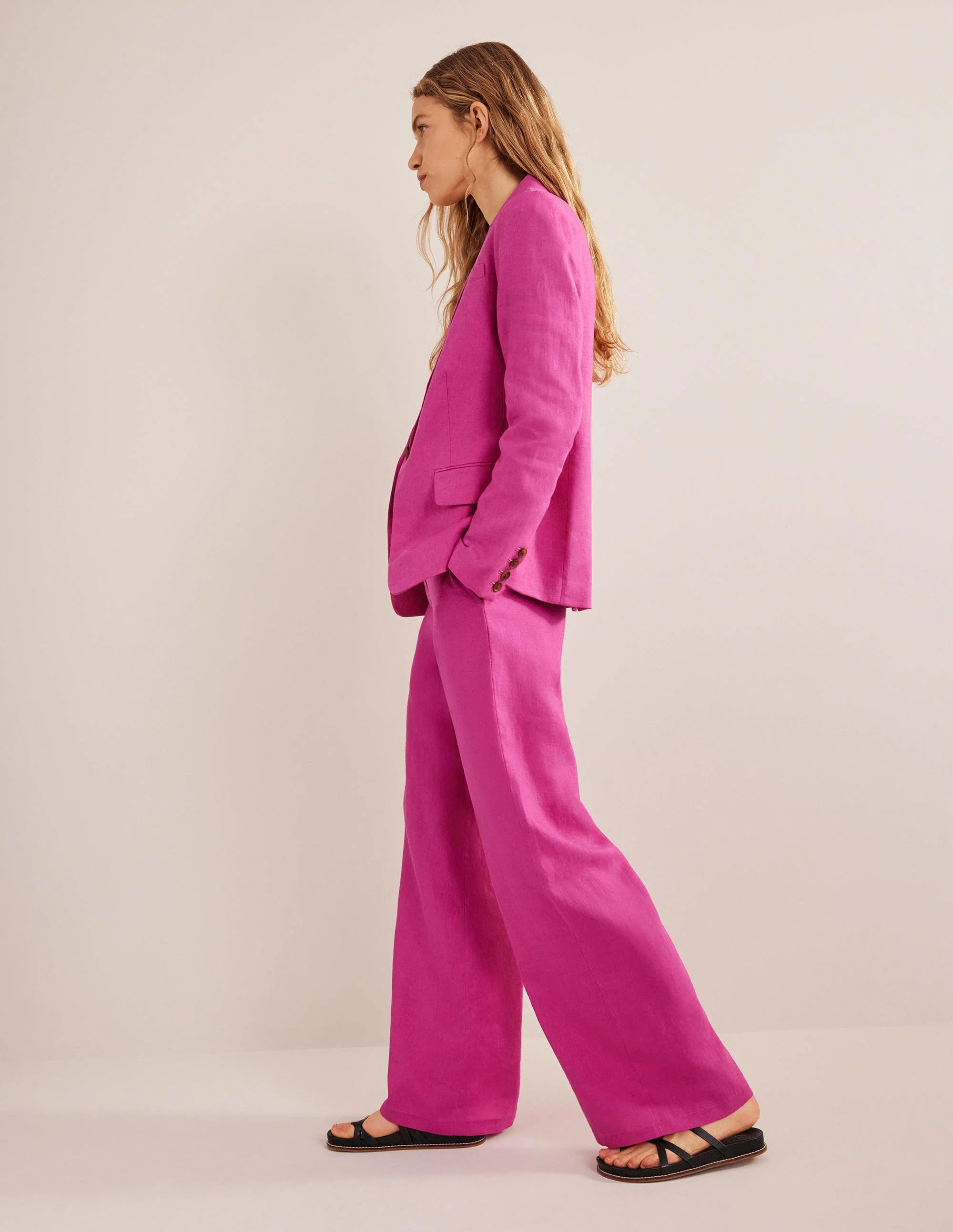 The Cambridge Linen Blazer-Rose Violet - Image 6