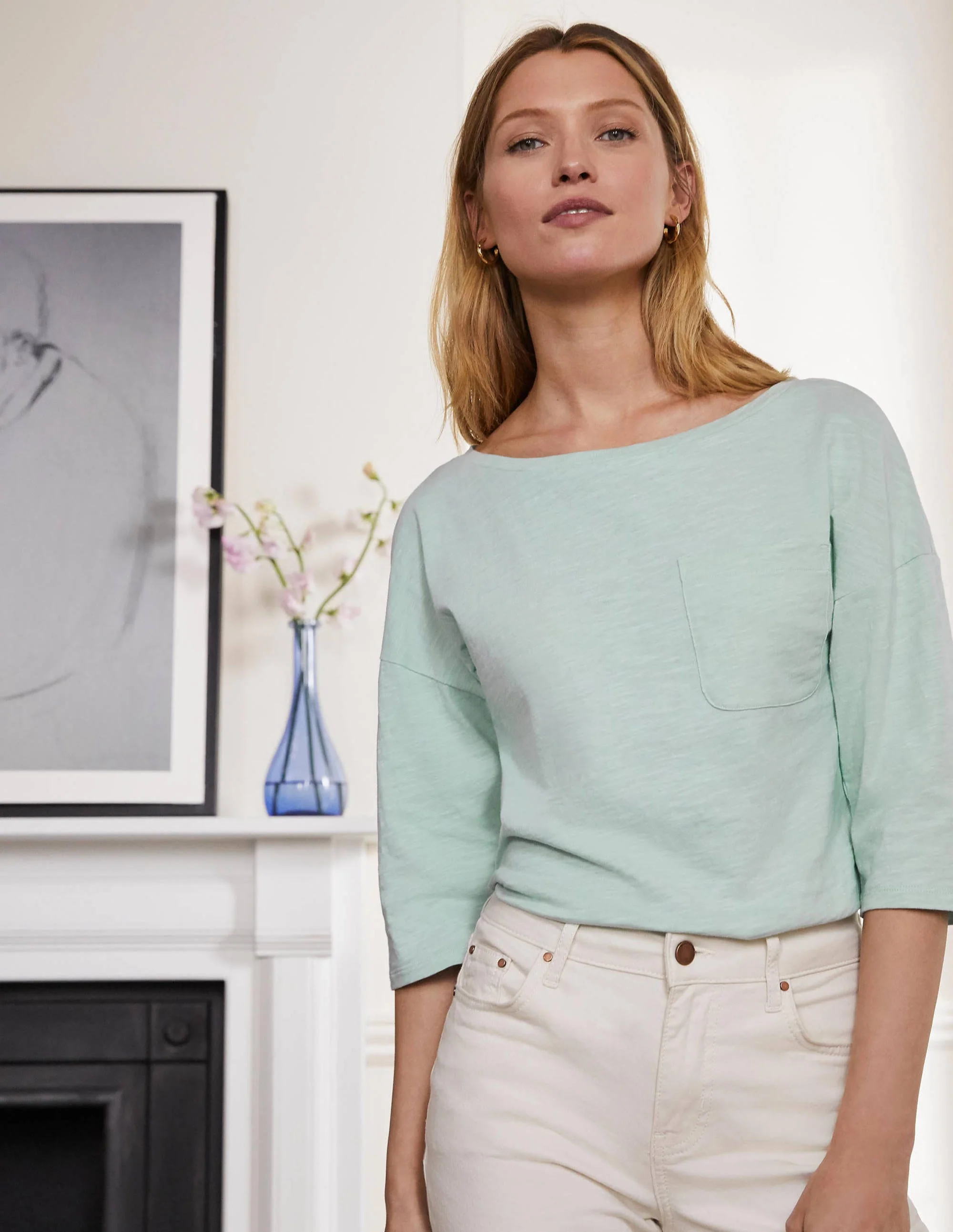 The Cotton Boxy Boatneck Tee-Fresh Water - Image 4