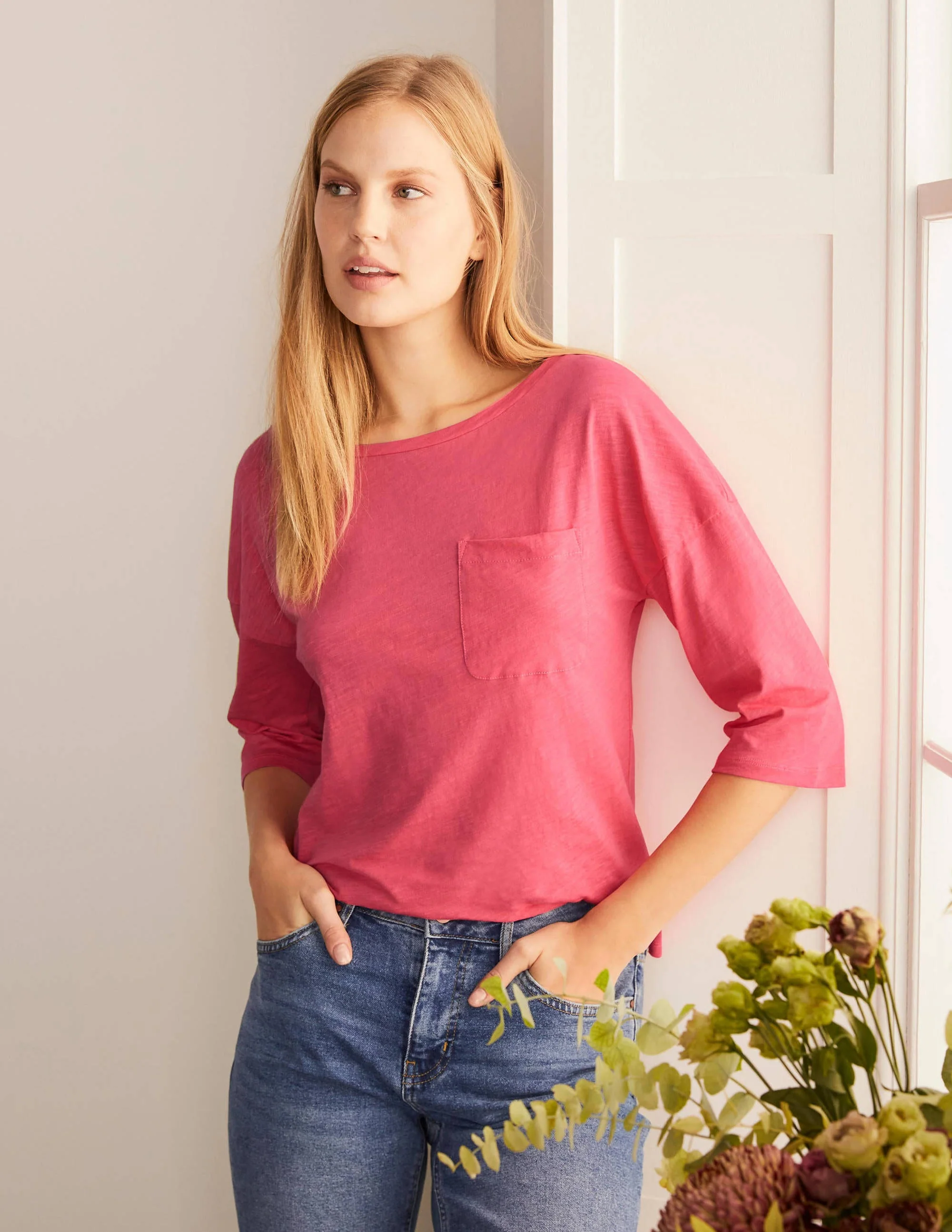 The Cotton Boxy Boatneck Tee-Lollipop