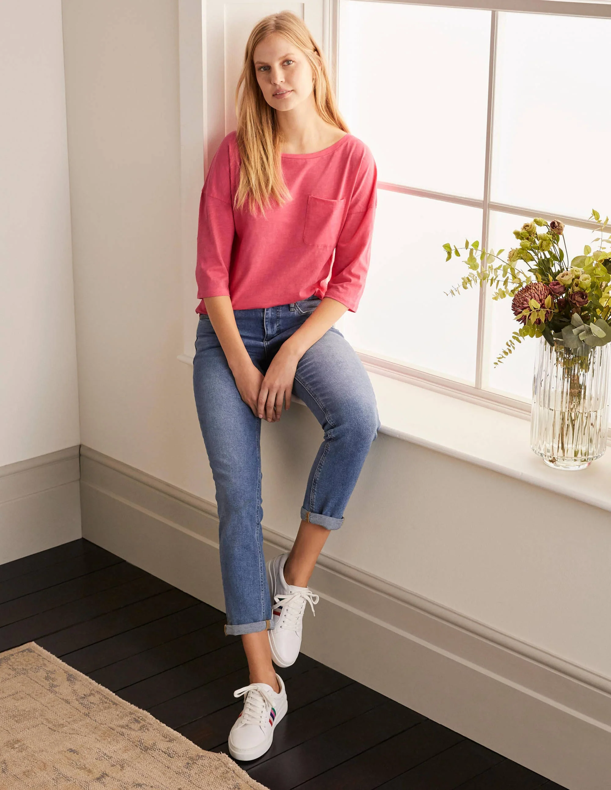 The Cotton Boxy Boatneck Tee-Lollipop - Image 2