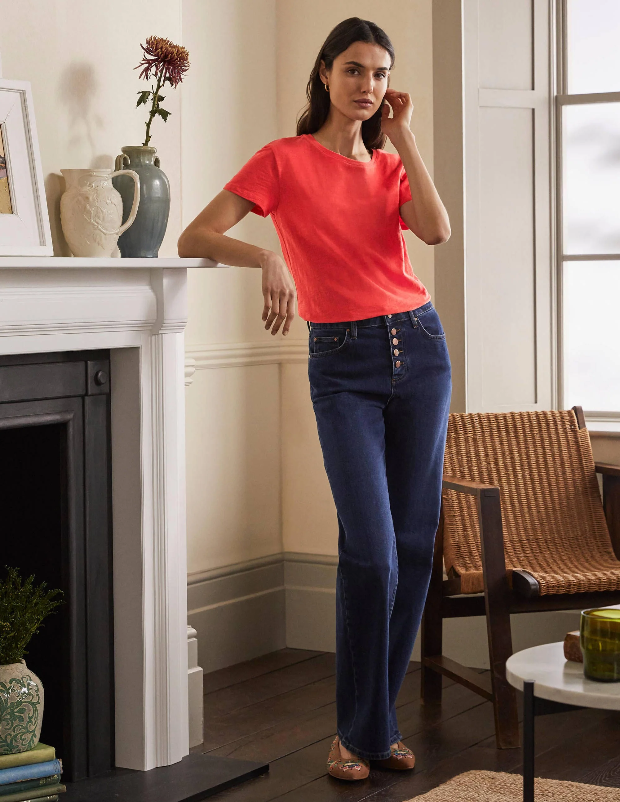 The Cotton Boyfriend Tee-Cherry Red - Image 2