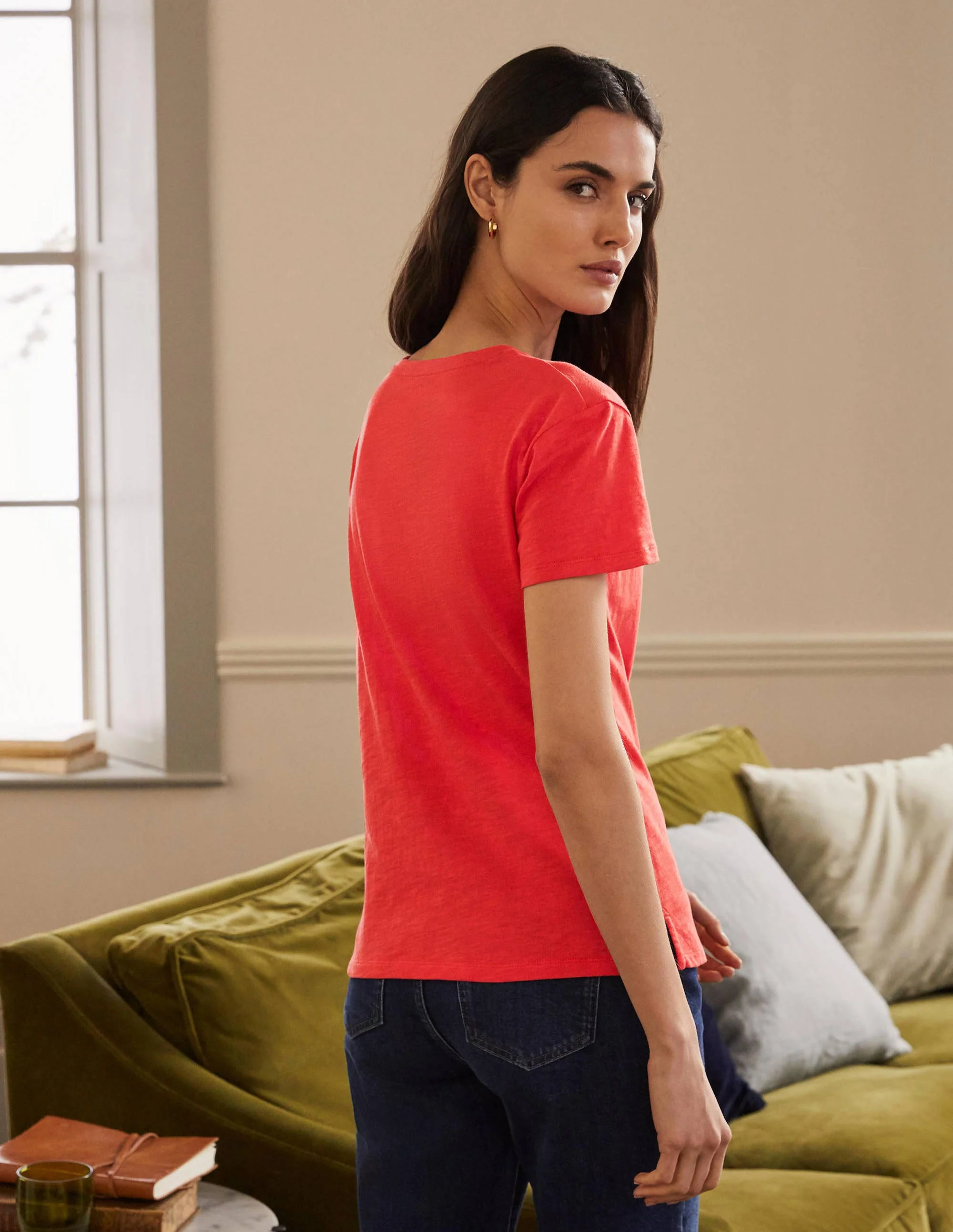 The Cotton Boyfriend Tee-Cherry Red - Image 3