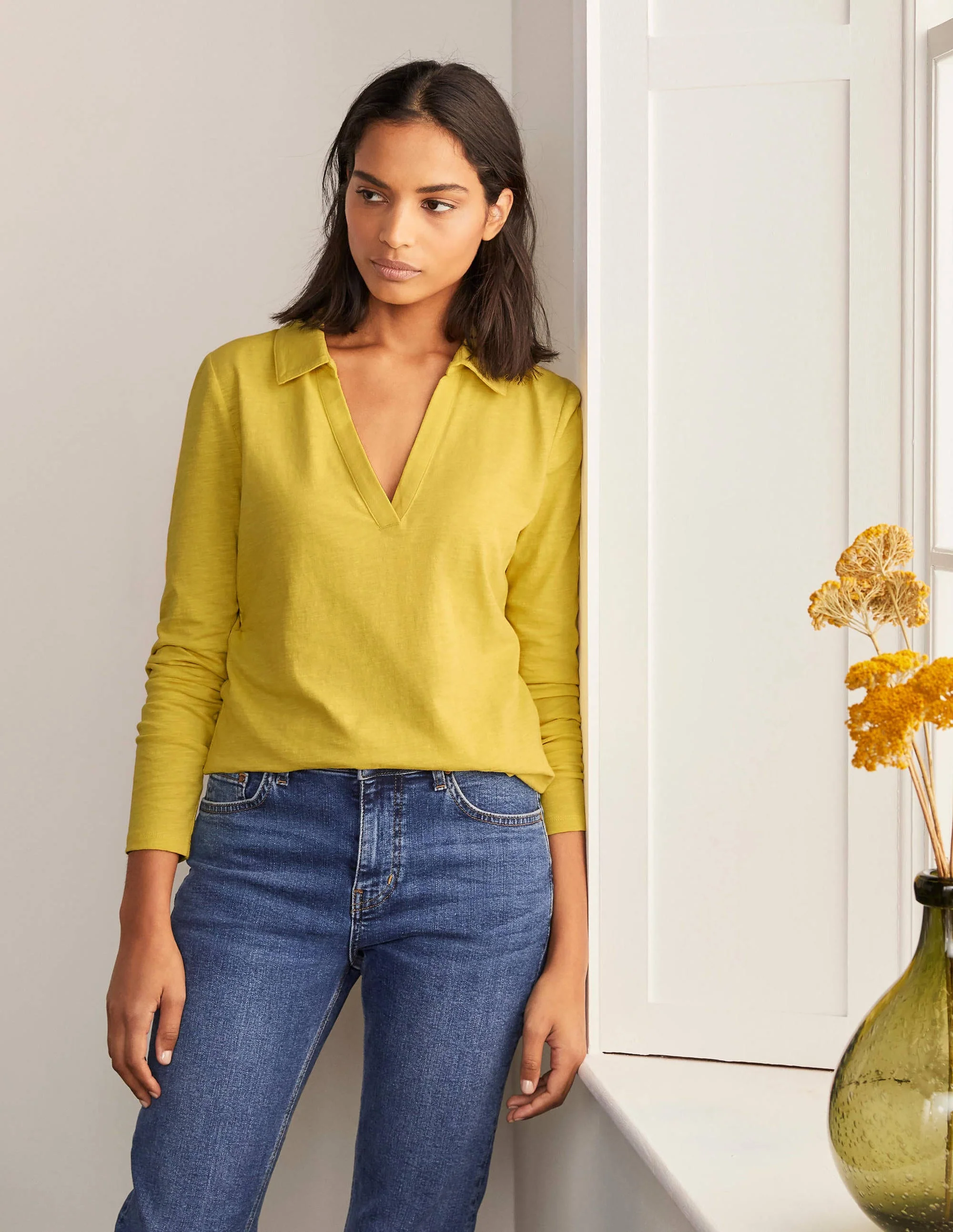 The Cotton Collar Notch Tee-Pineapple