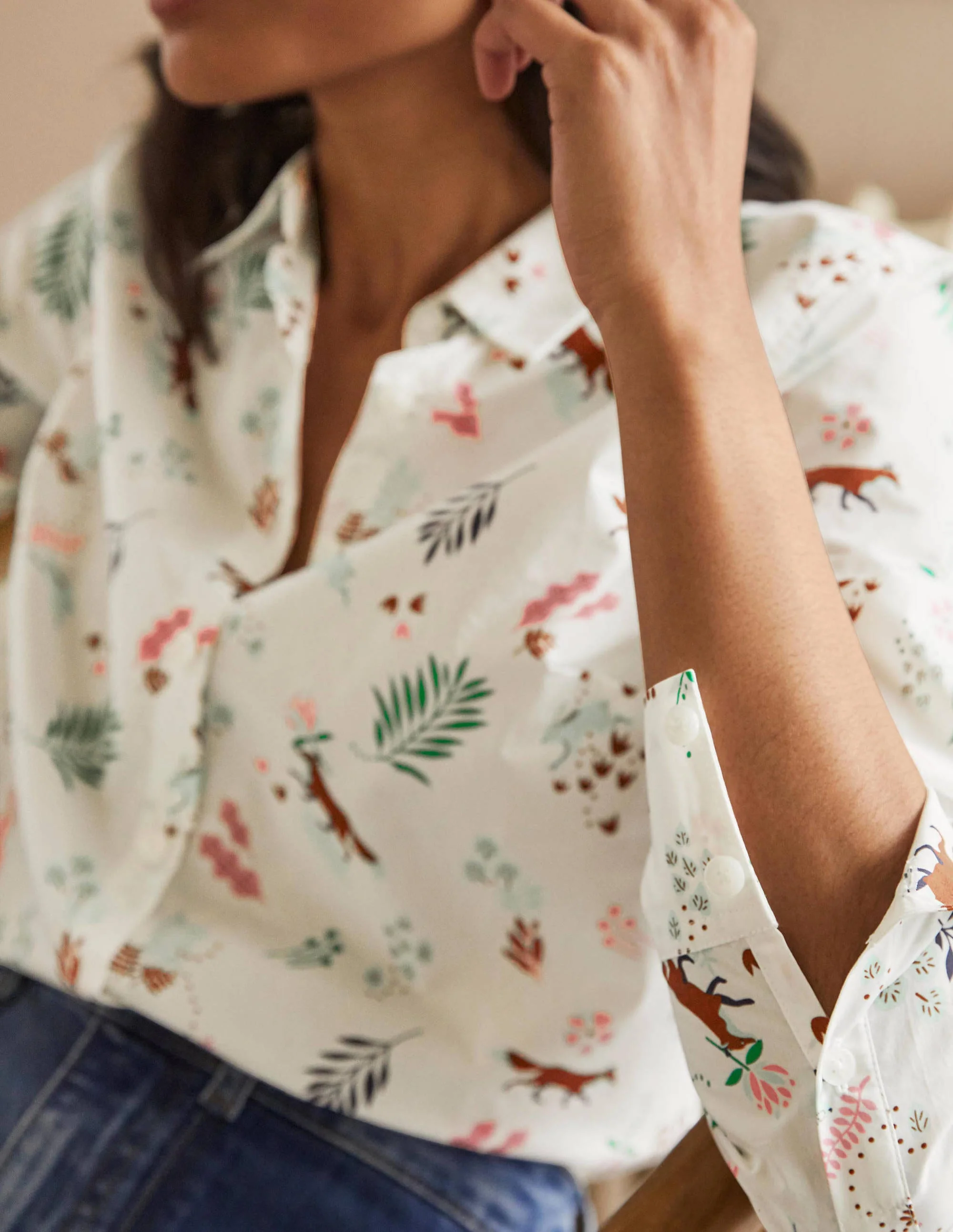The Cotton Shirt-Ivory, Fox Forest