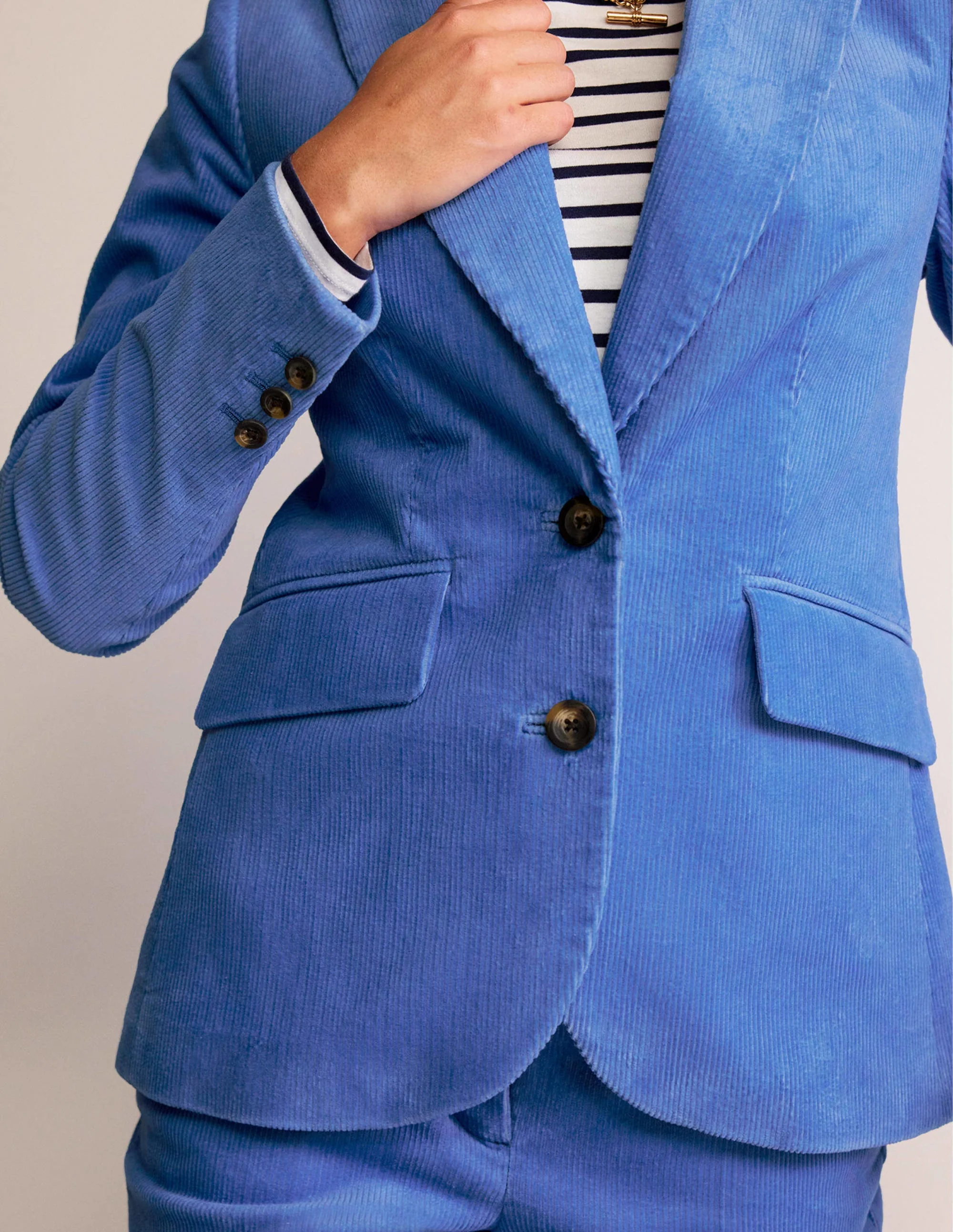 The Marylebone Cord Blazer-Marina - Image 2
