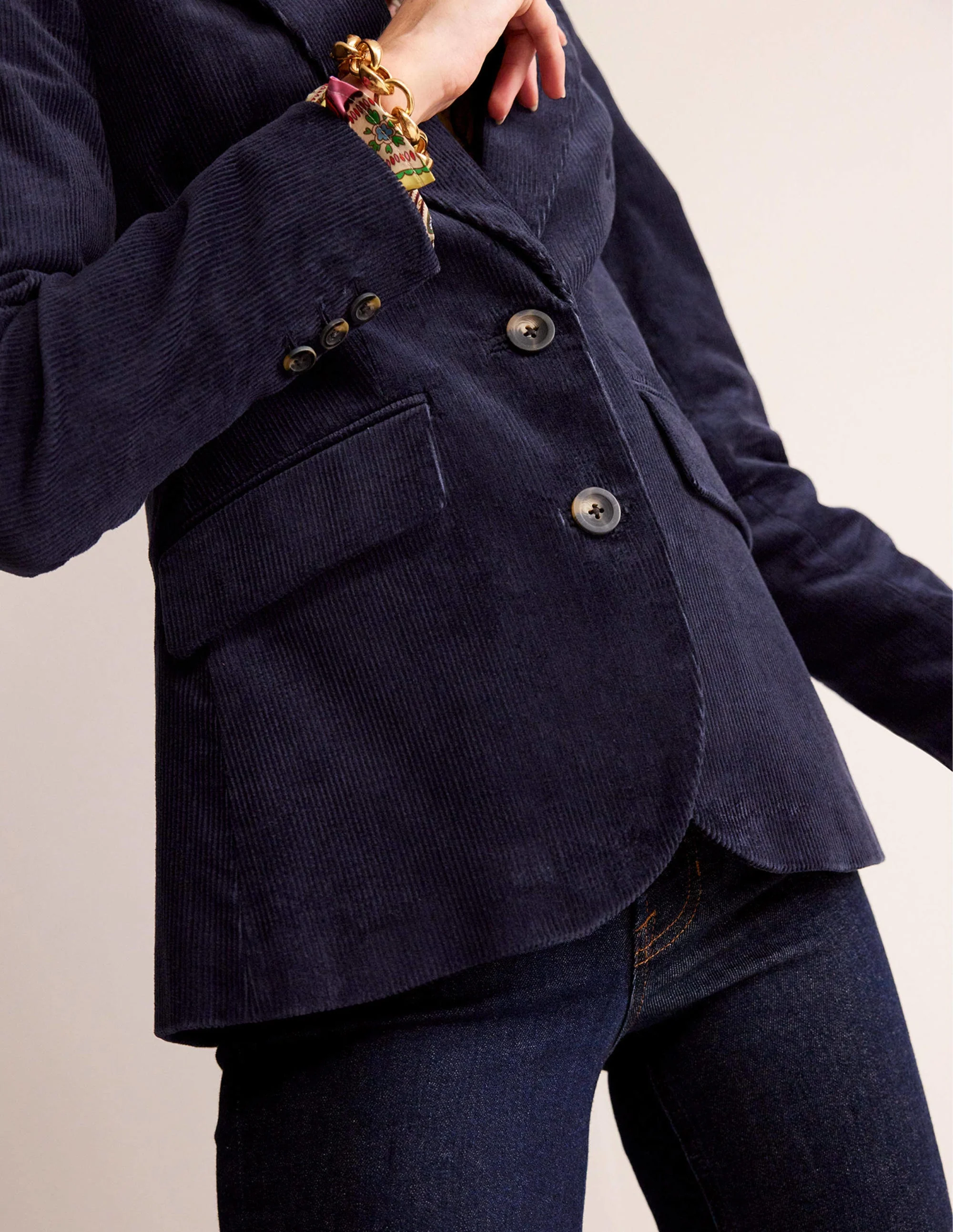 The Marylebone Cord Blazer-Navy - Image 2