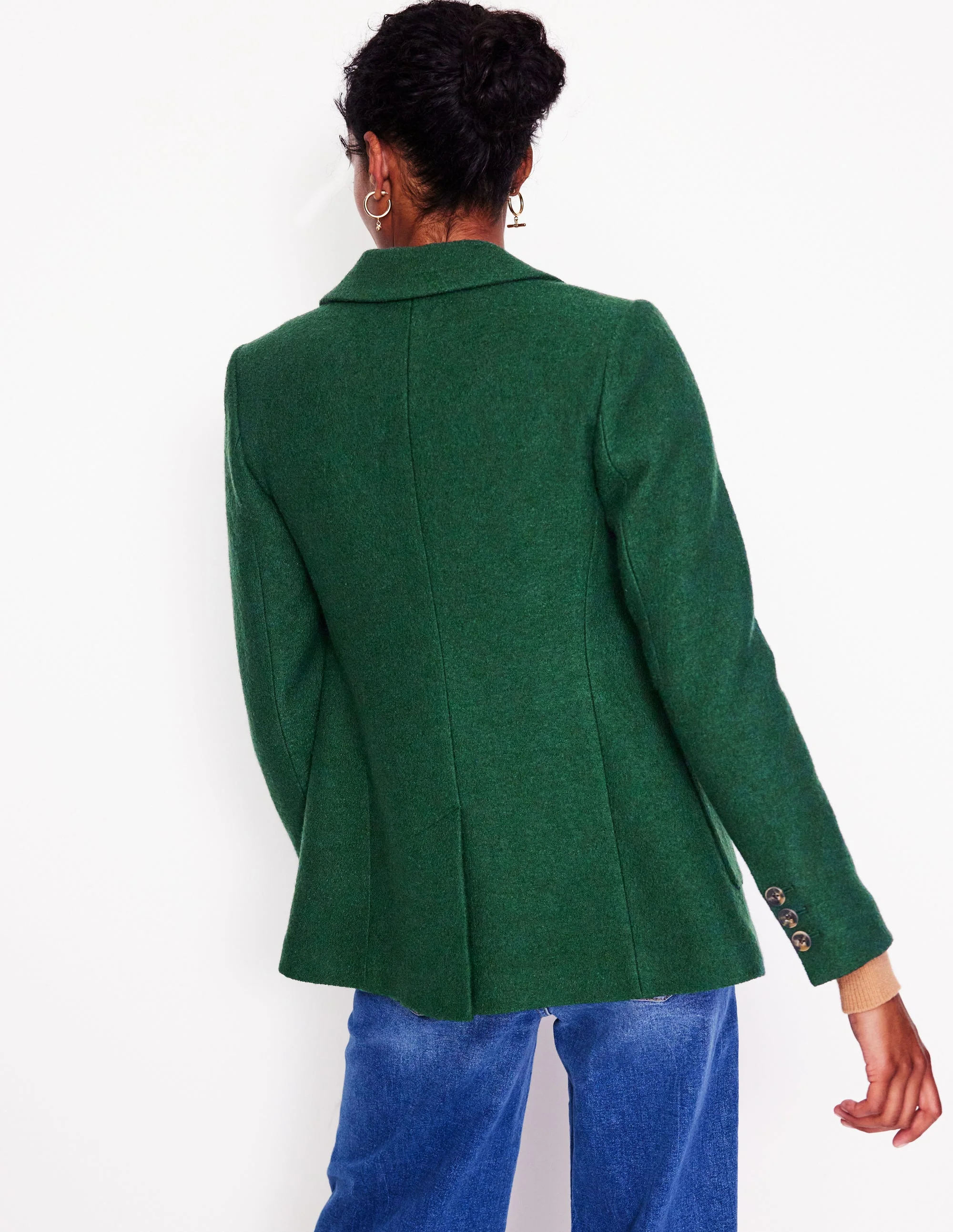 The Marylebone Textured Blazer-Dark Green - Image 3