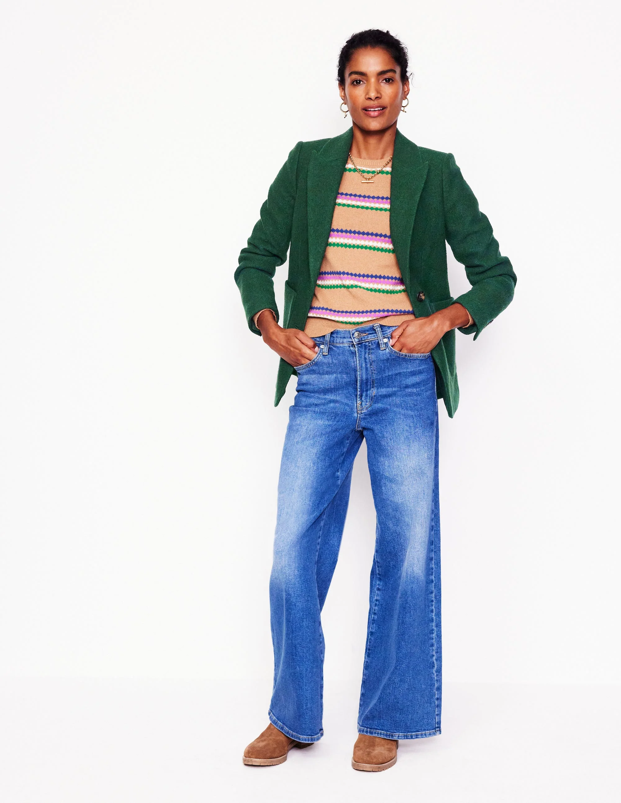 The Marylebone Textured Blazer-Dark Green - Image 5