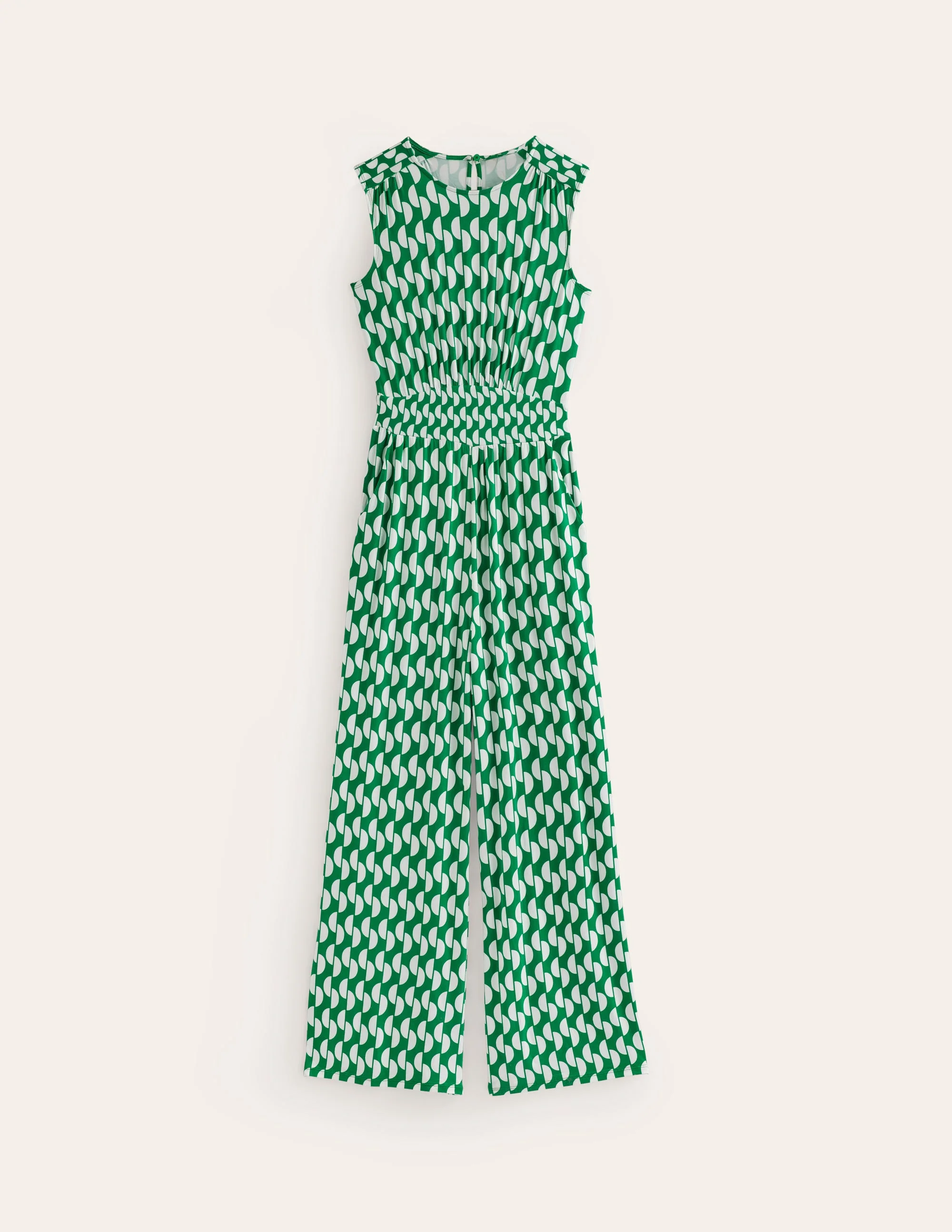 Thea Jersey Jumpsuit-Green, Geo Wave - Image 5