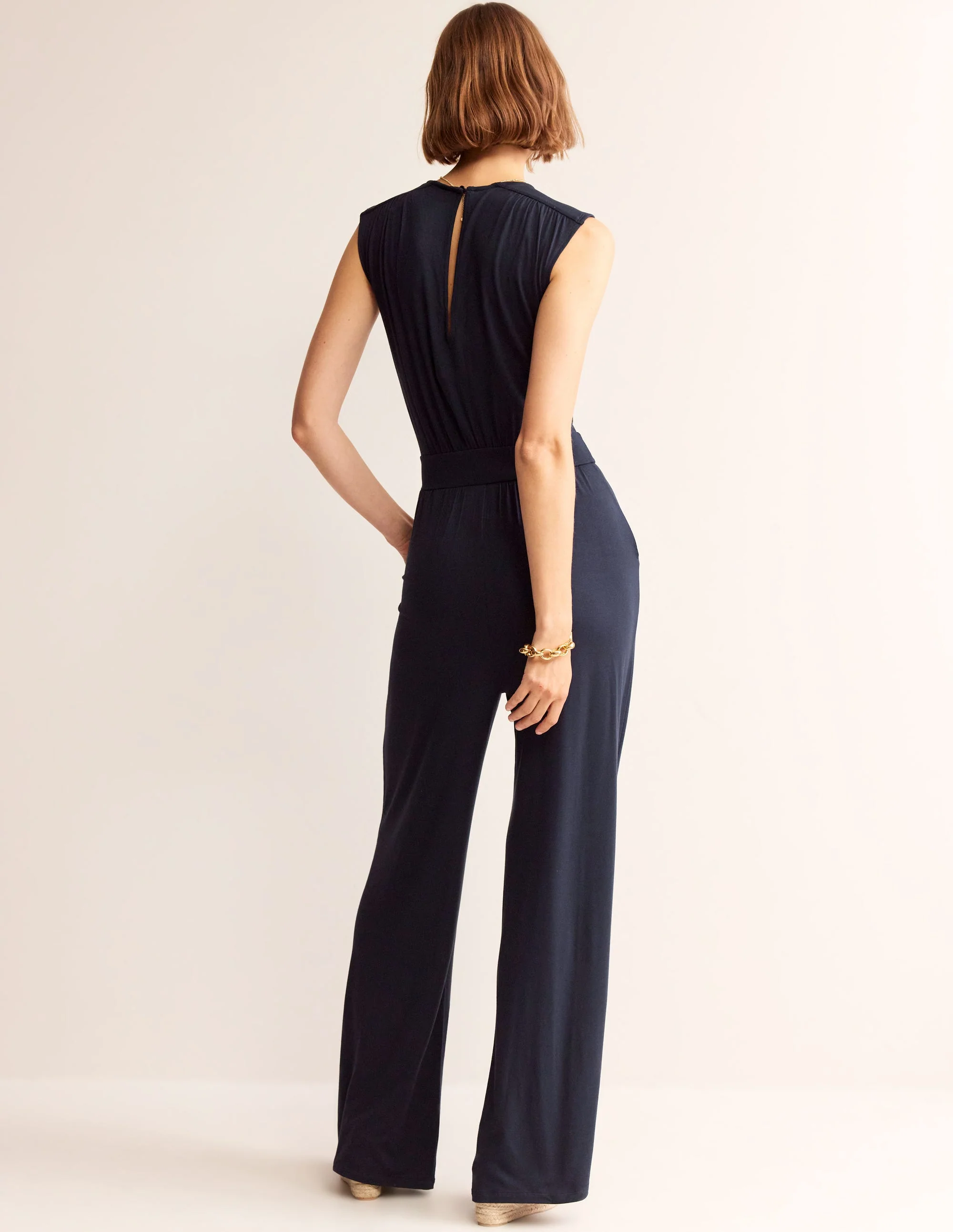 Thea Jersey Jumpsuit-Navy - Image 3