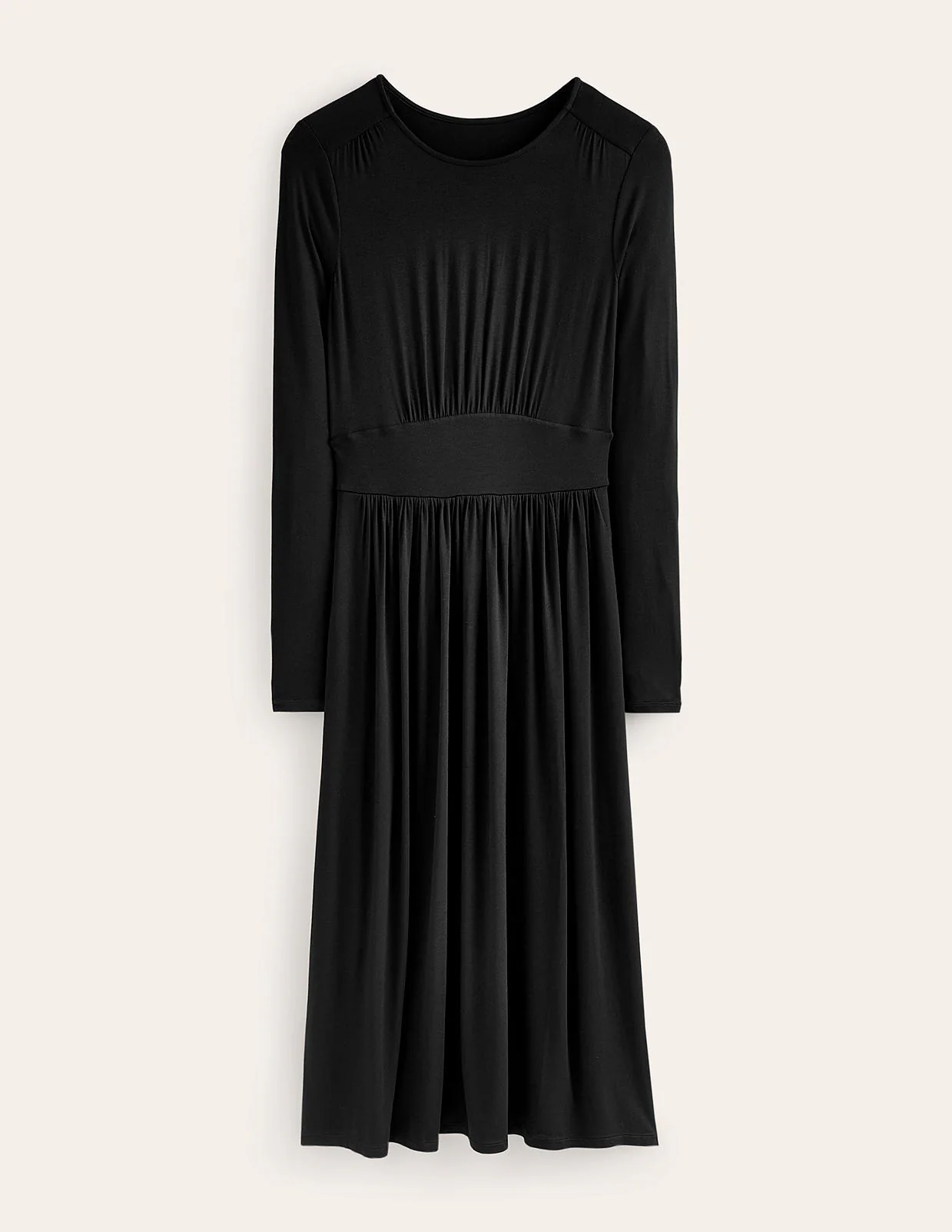 Thea Long Sleeve Jersey Dress-Black - Image 5