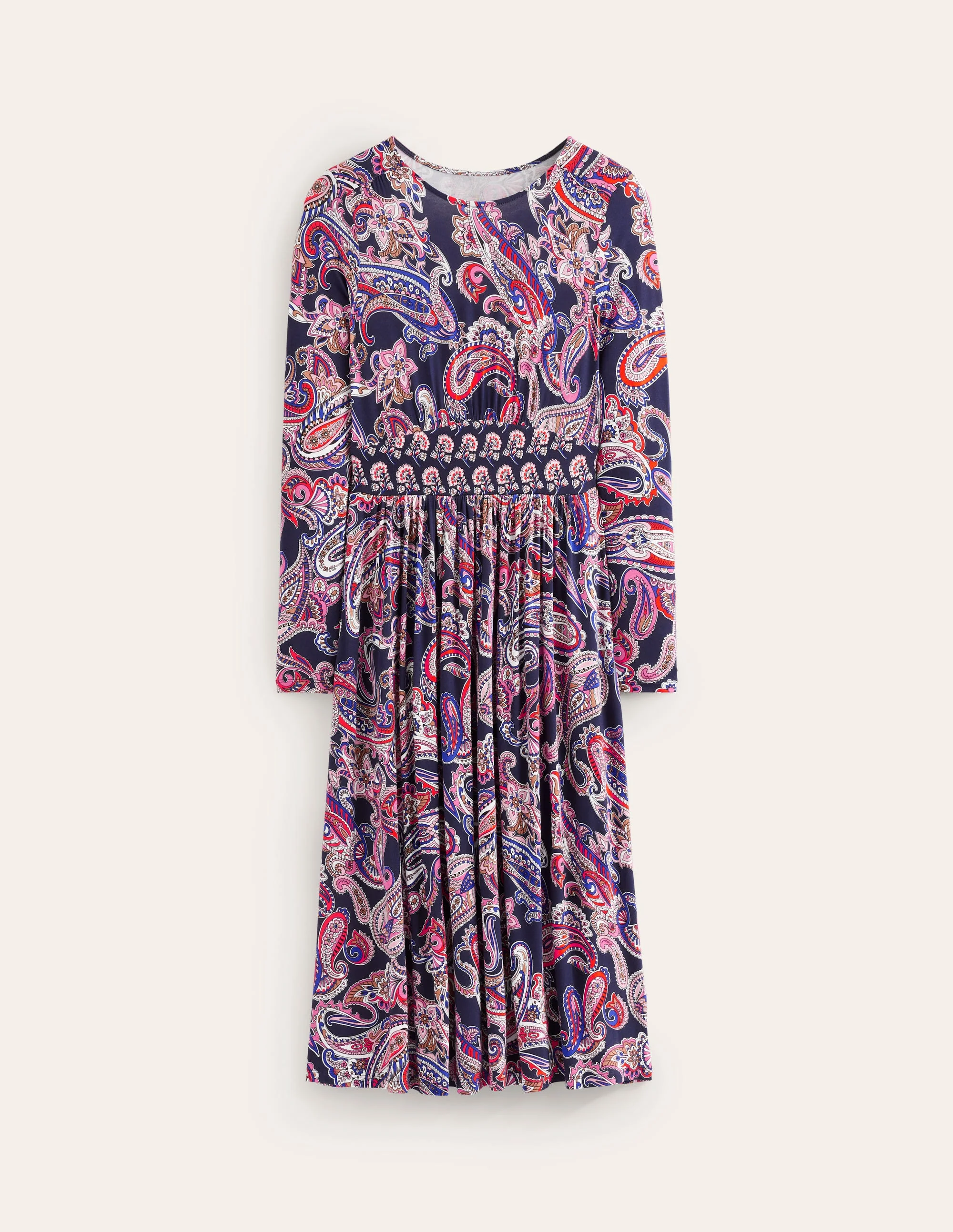 Thea Long Sleeve Jersey Dress-Multi, Opulent Paisley - Image 5