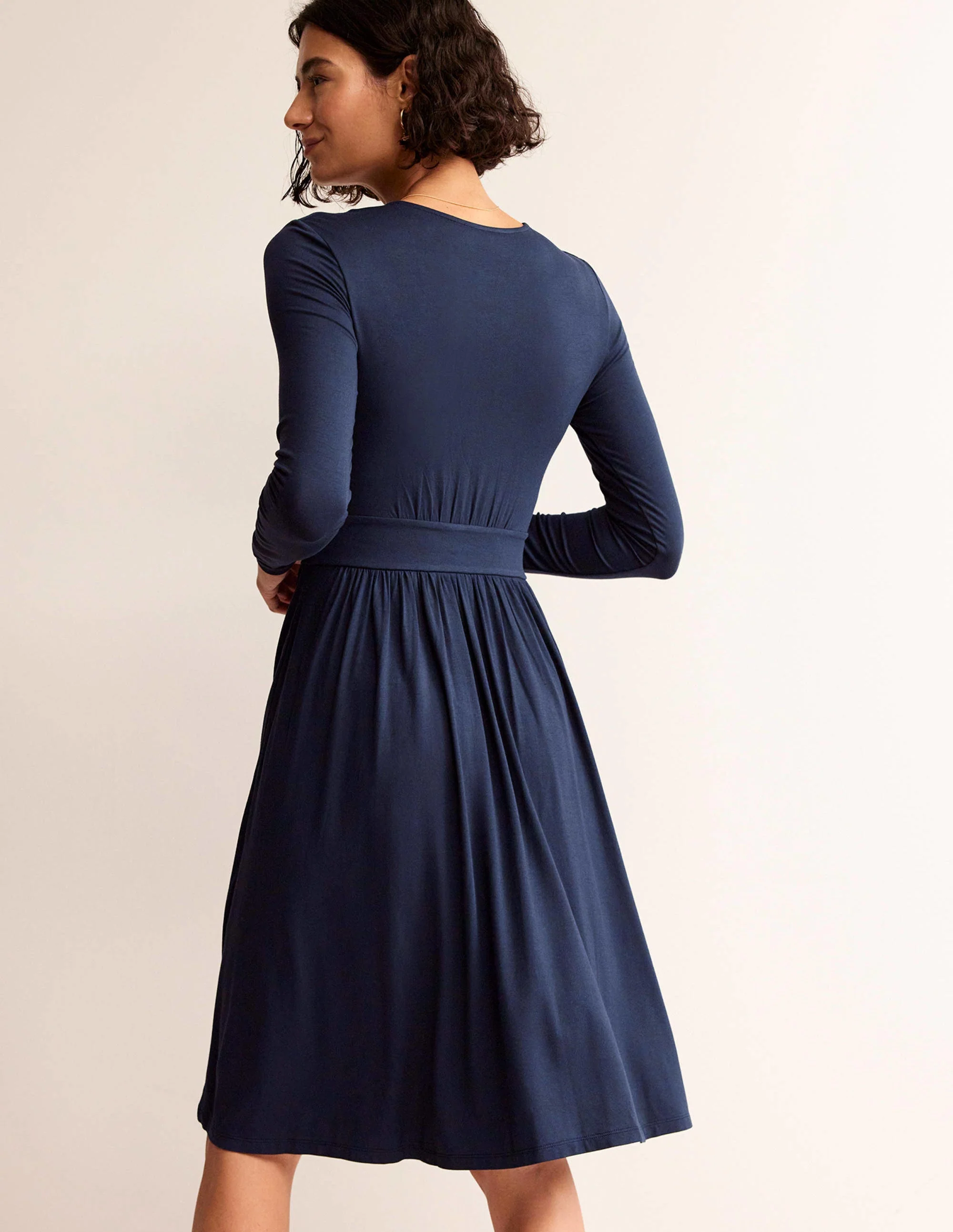 Thea Short Jersey Dress-Navy - Image 3