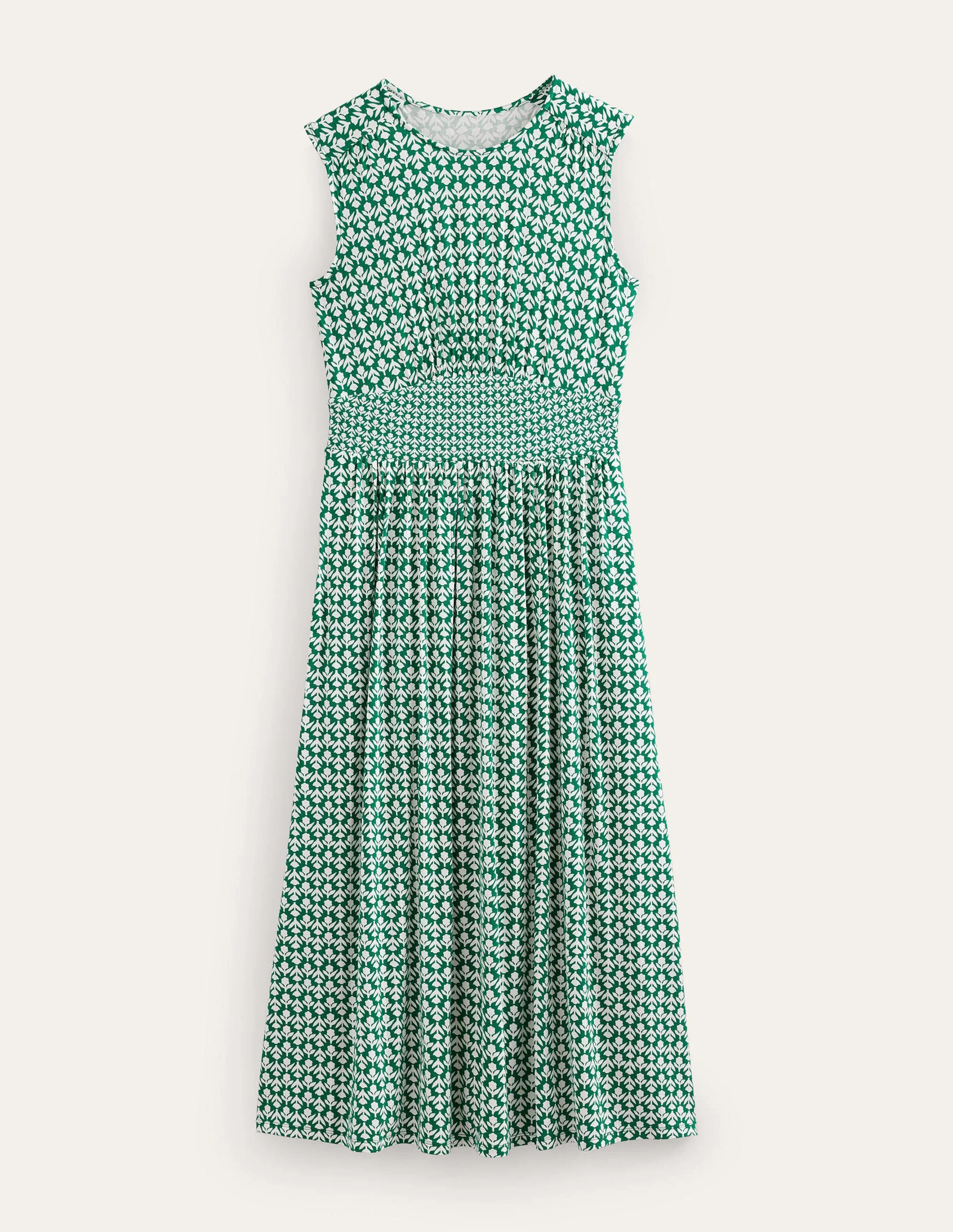 Thea Sleeveless Midi Dress-Bottle Green, Tulip Pop - Image 5