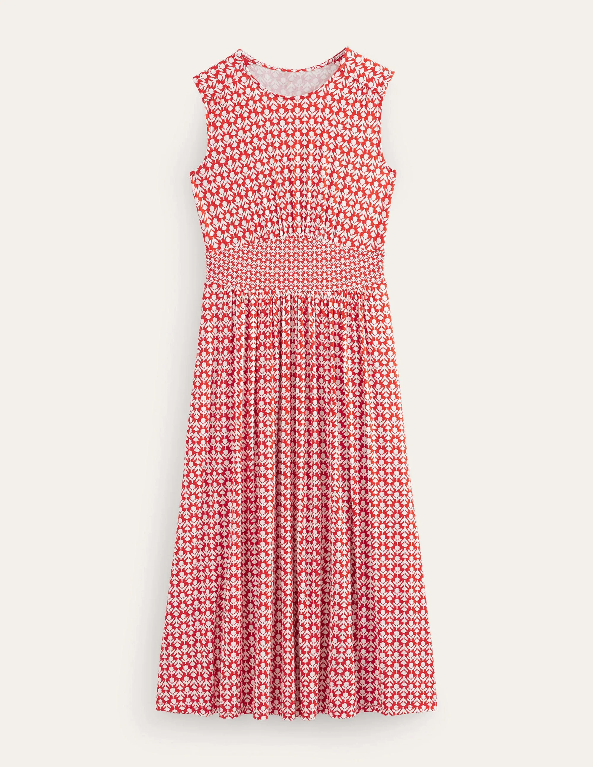 Thea Sleeveless Midi Dress-Vermillion, Tulip Pop - Image 5