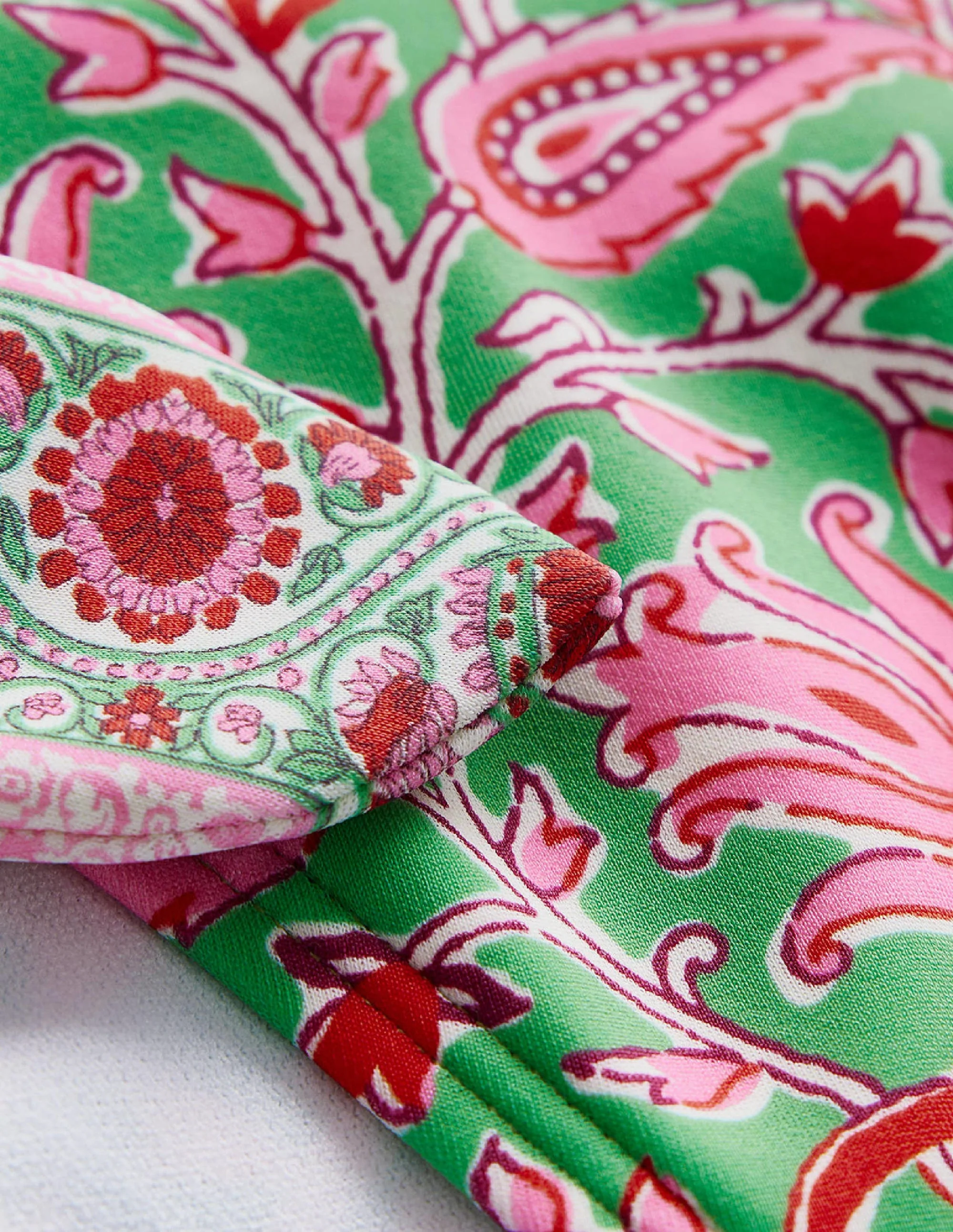Tie Side Bikini Bottom-Lime, Botanic Vine - Image 6